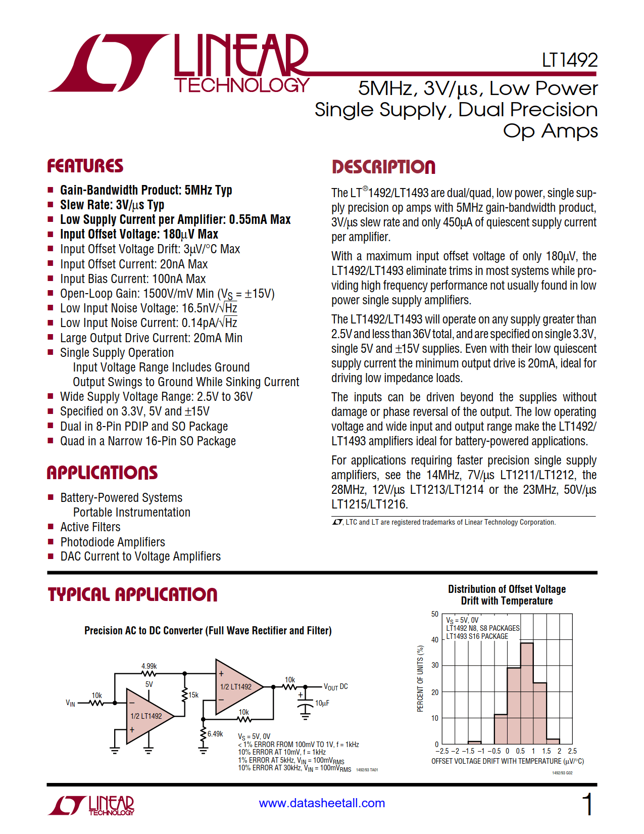 LT1492 Datasheet