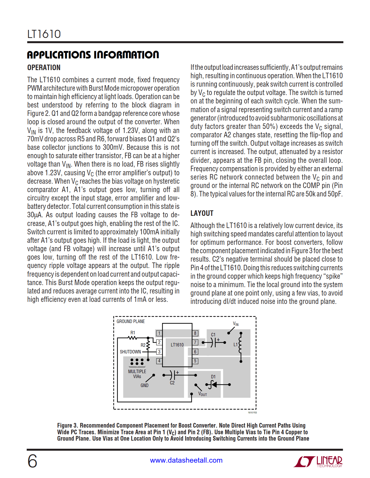 LT1610 Datasheet Page 6