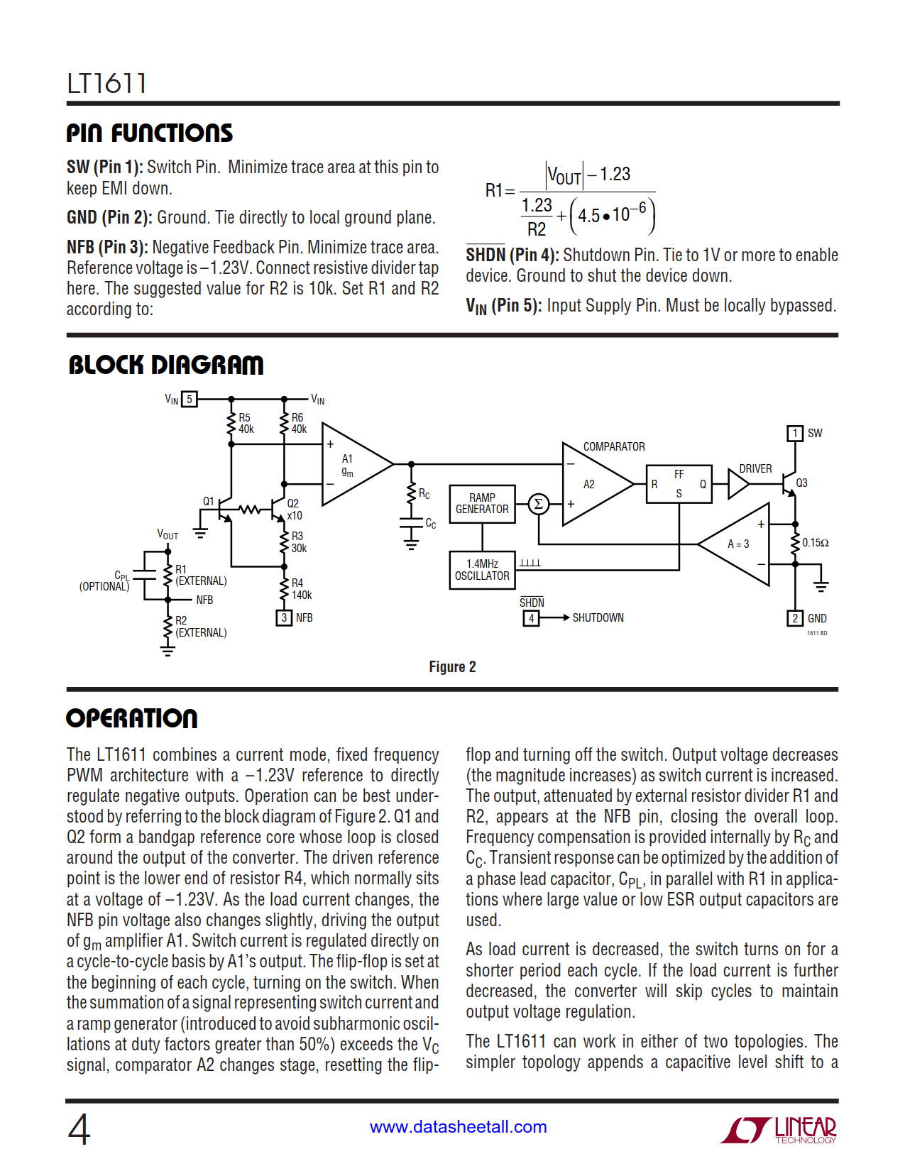 LT1611 Datasheet Page 4