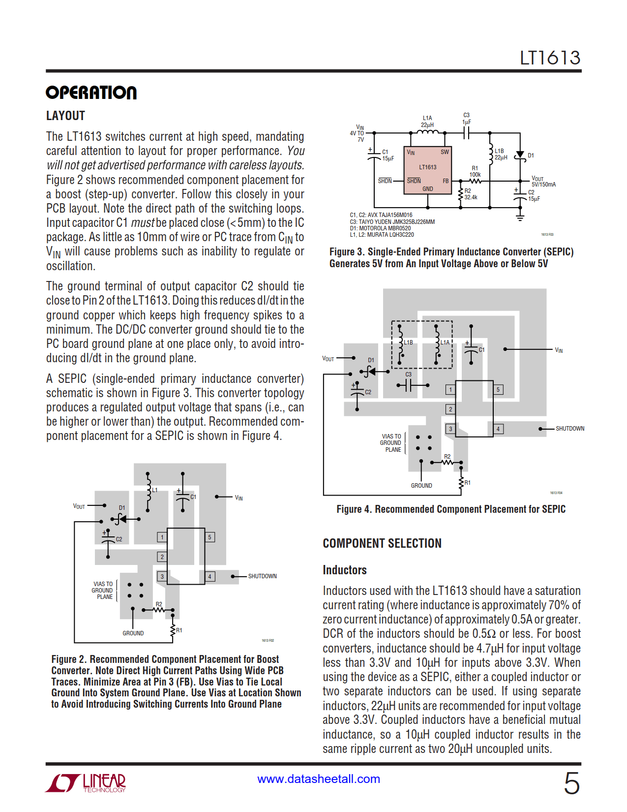 LT1613 Datasheet Page 5