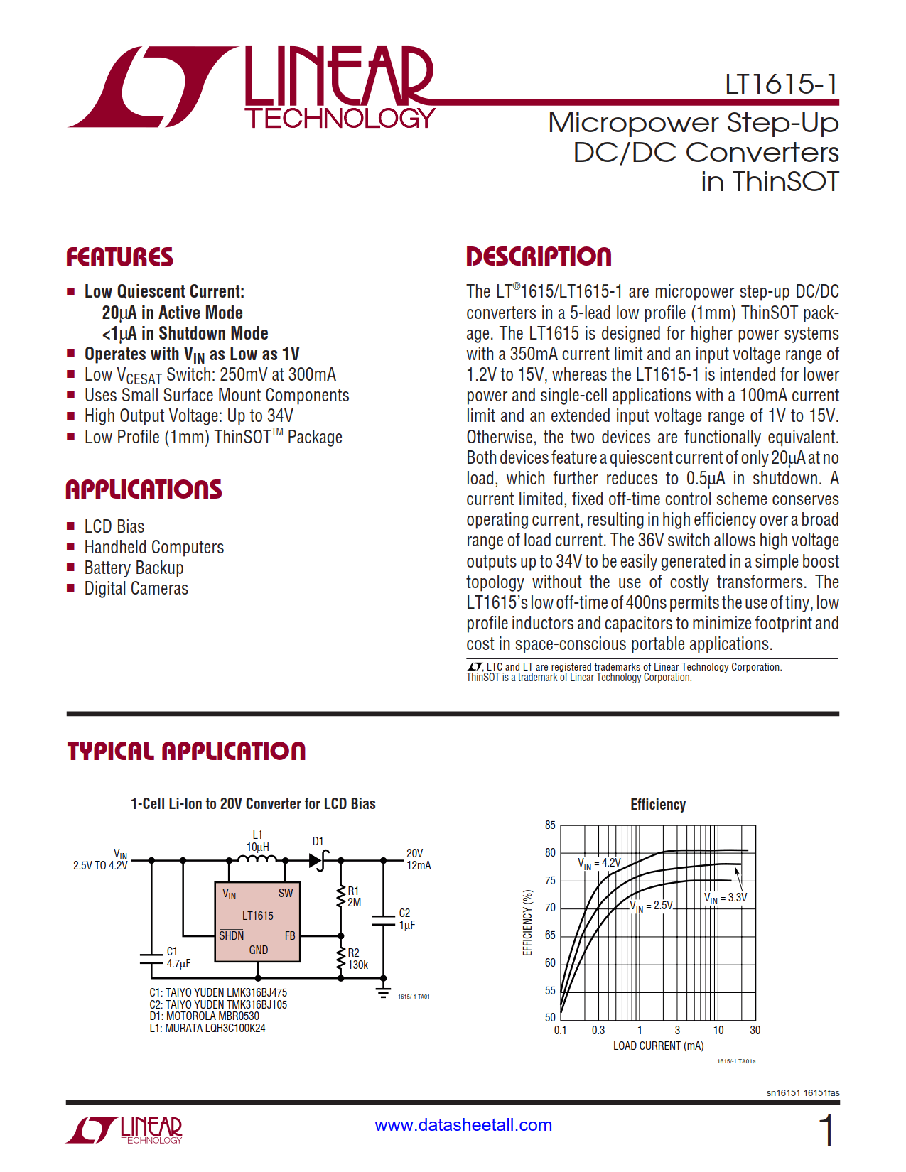 LT1615-1 Datasheet