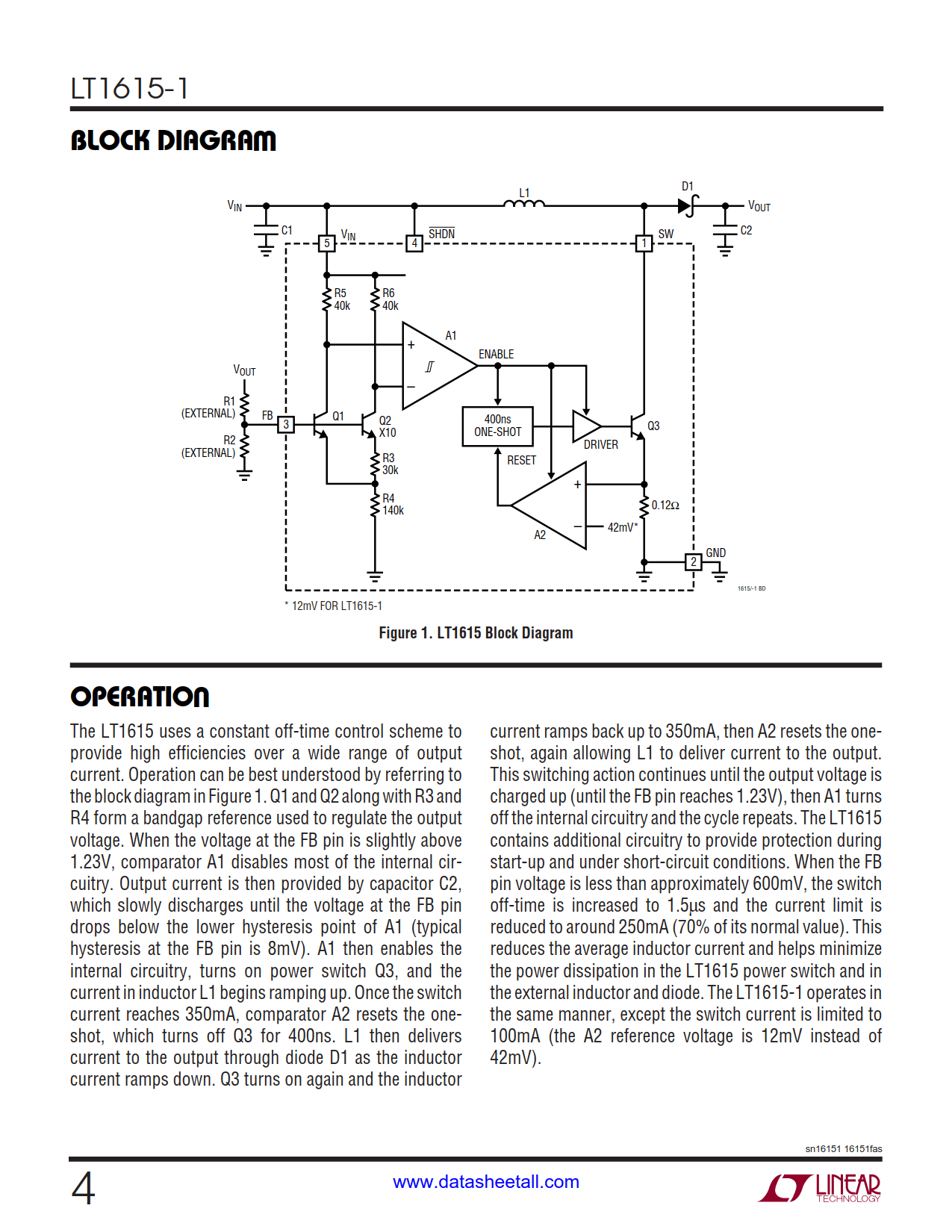 LT1615-1 Datasheet Page 4