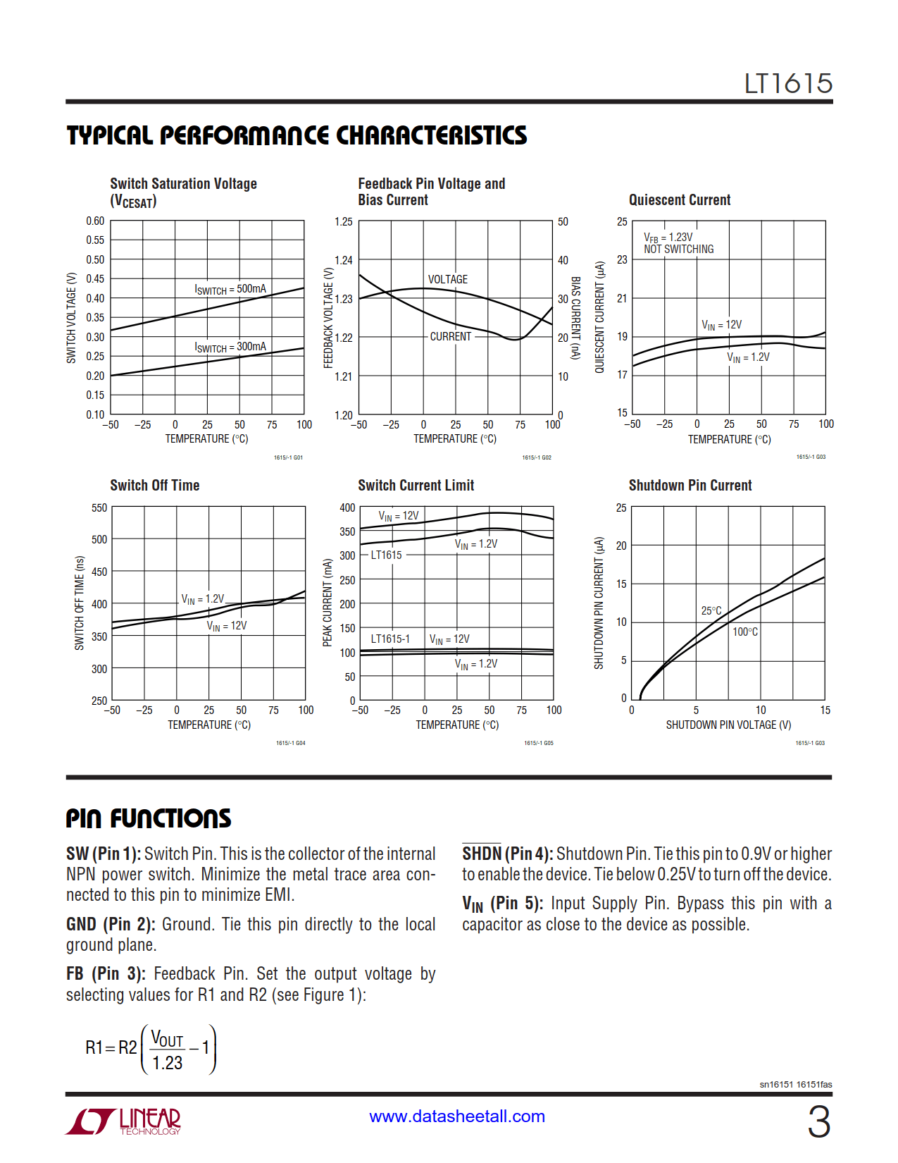 LT1615 Datasheet Page 3