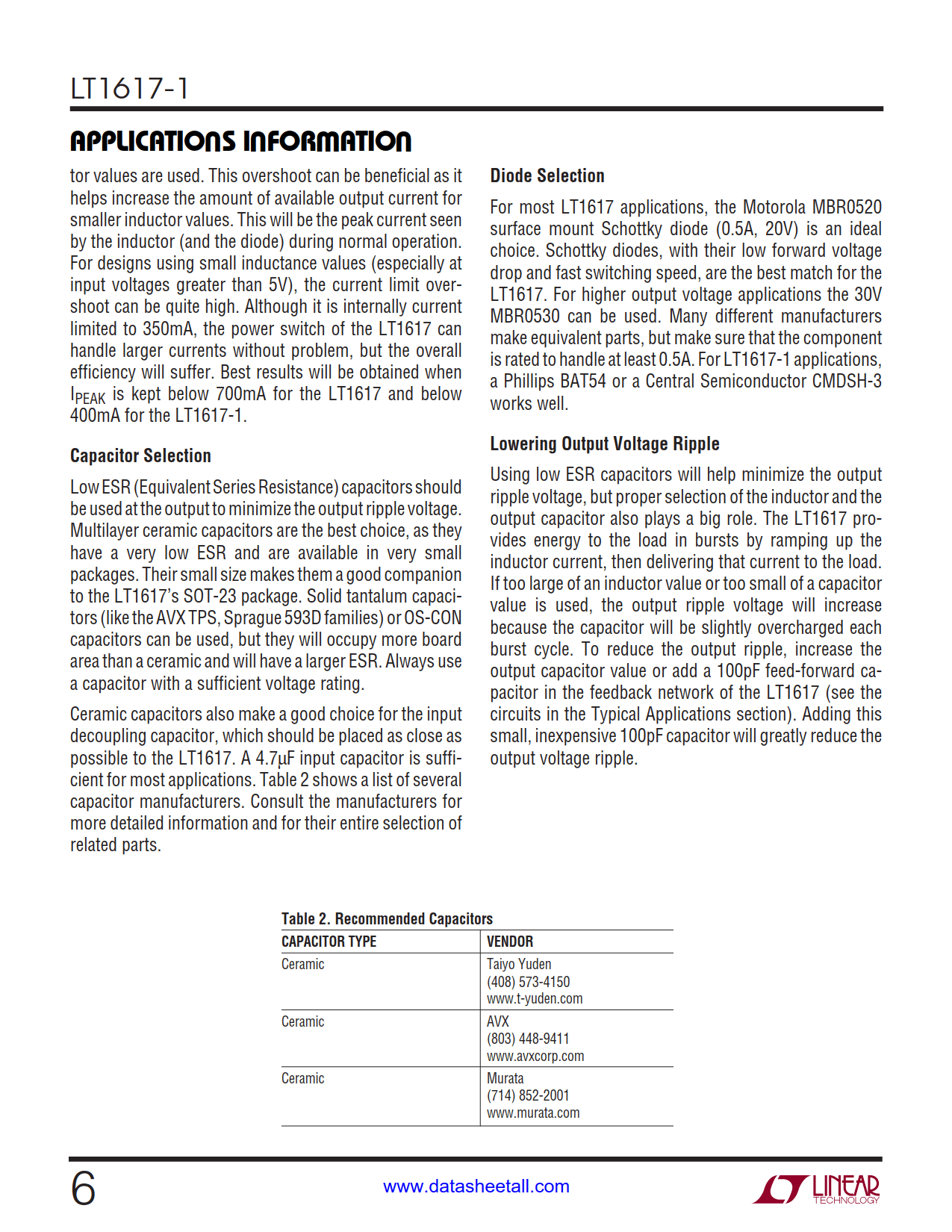 LT1617-1 Datasheet Page 6