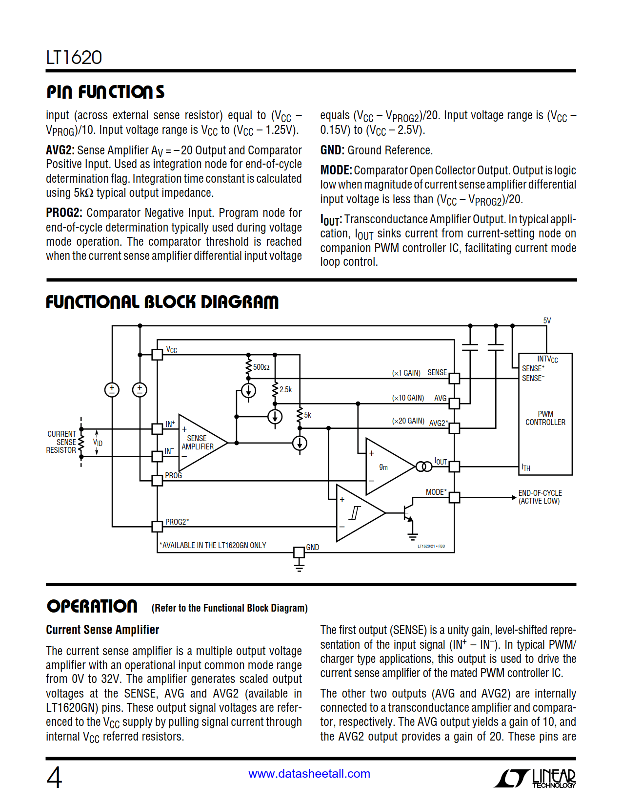 LT1620 Datasheet Page 4