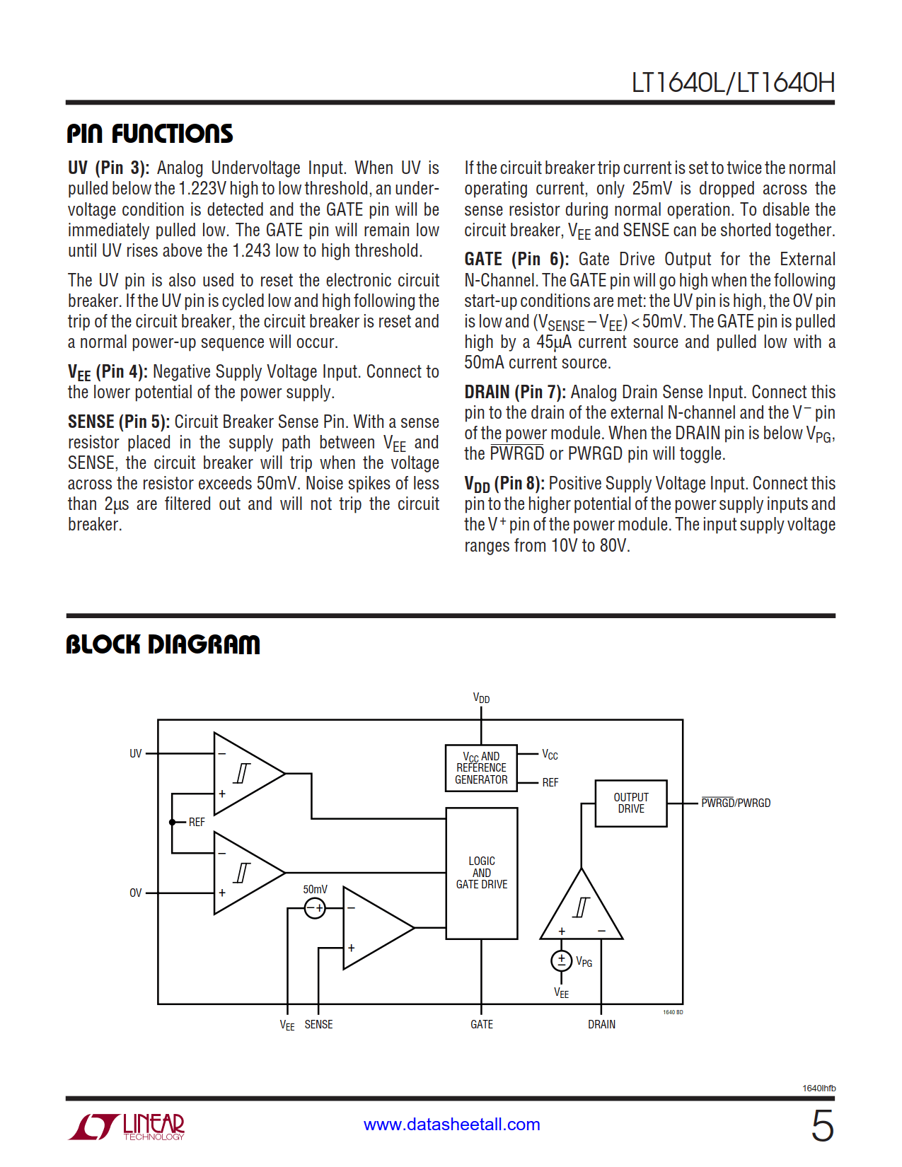 LT1640 Datasheet Page 5