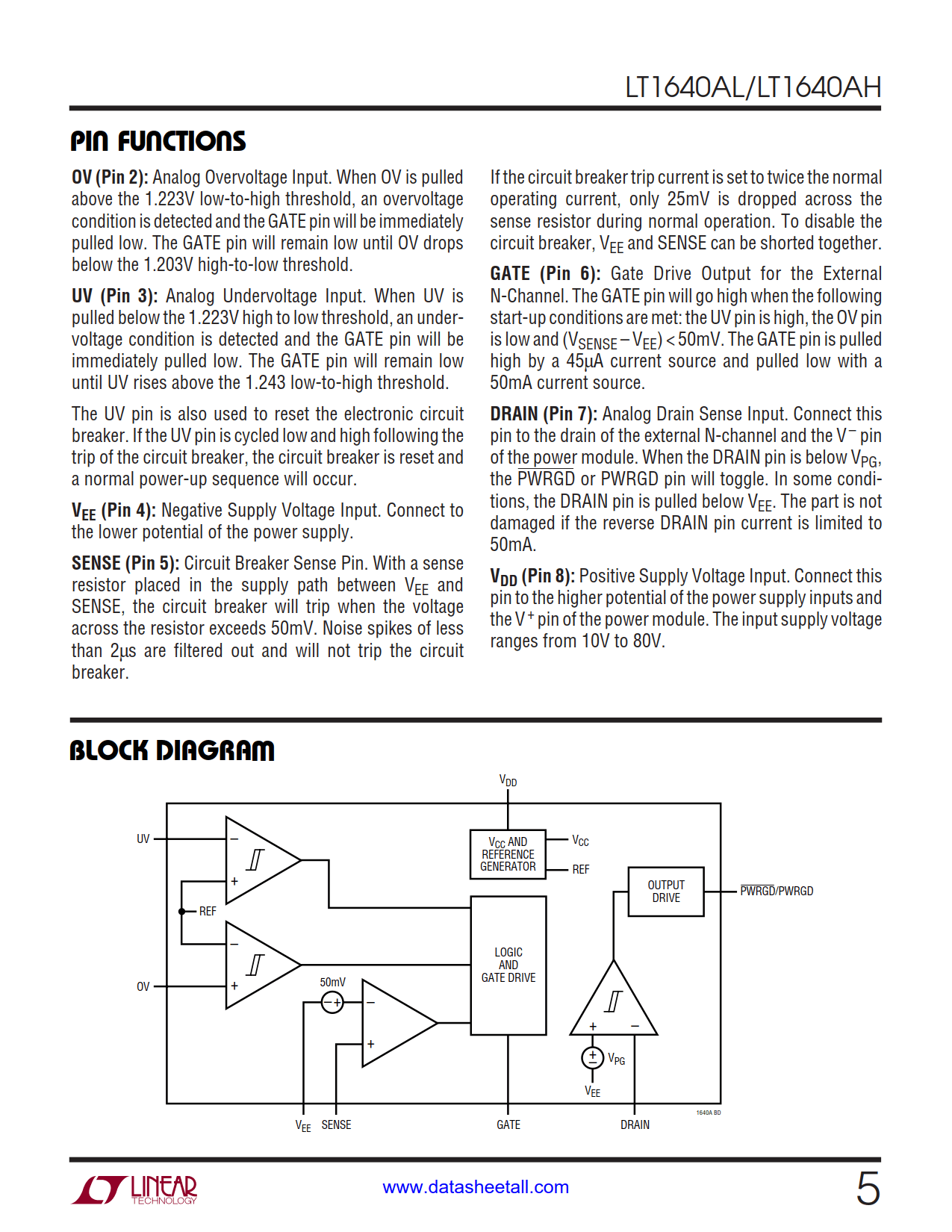 LT1640A Datasheet Page 5