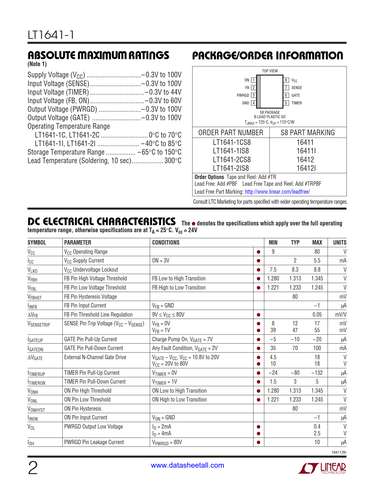 LT1641-1 Datasheet Page 2