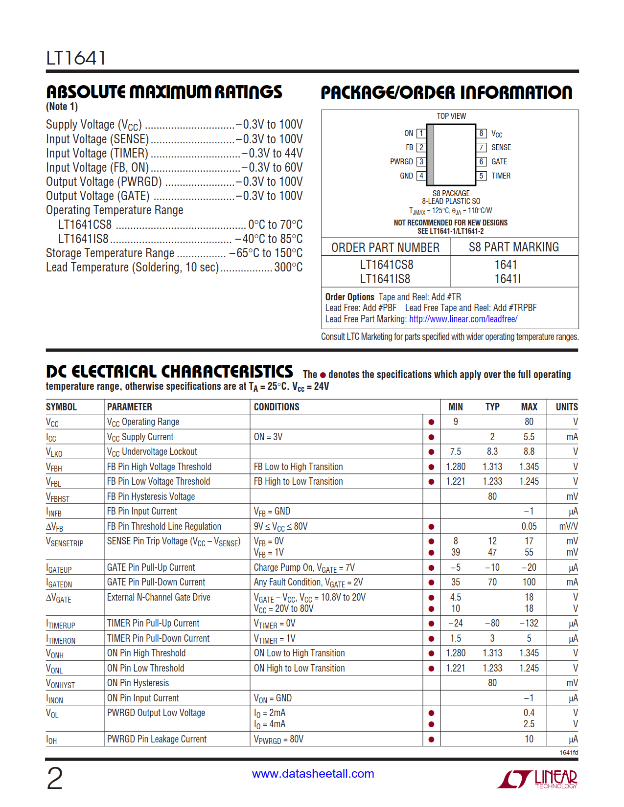 LT1641 Datasheet Page 2