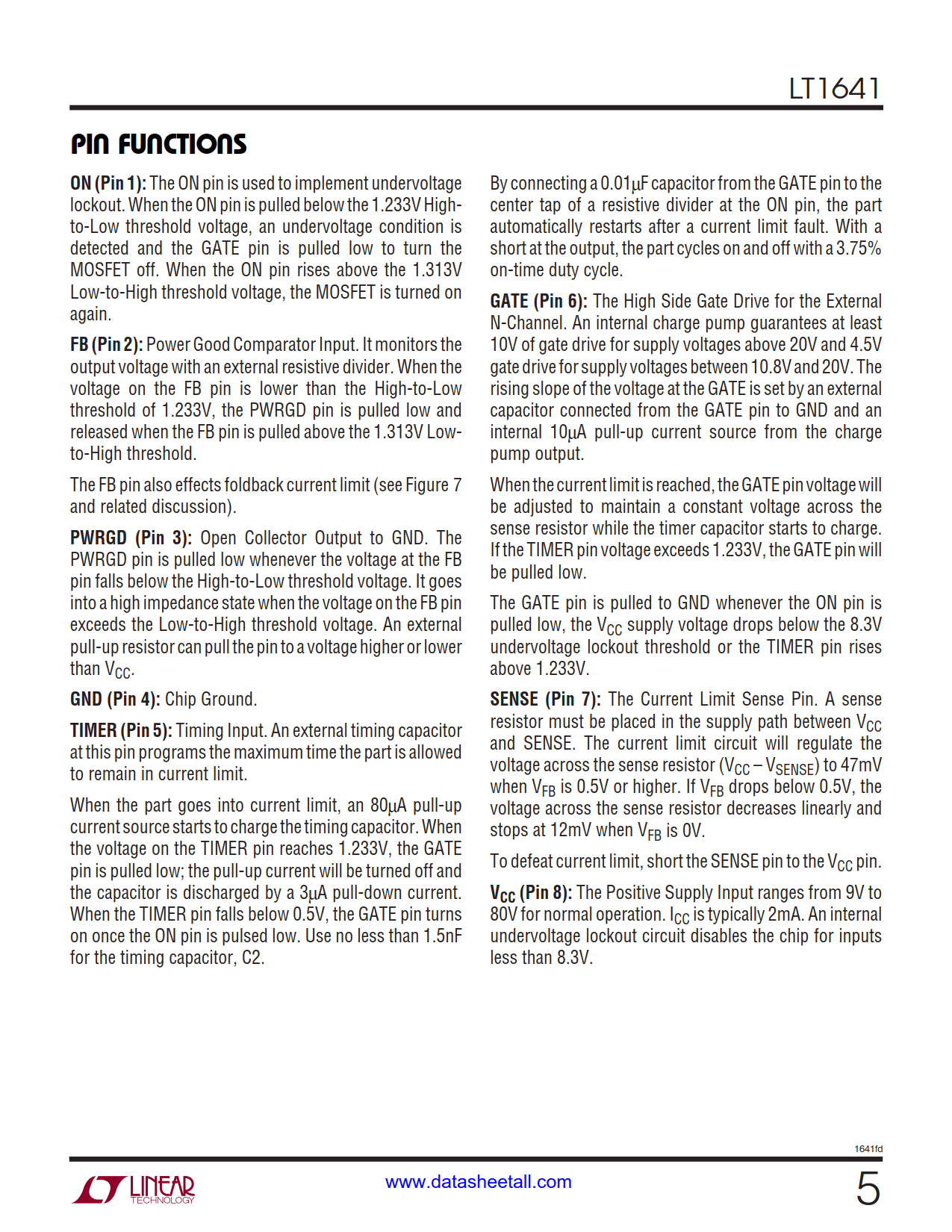 LT1641 Datasheet Page 5