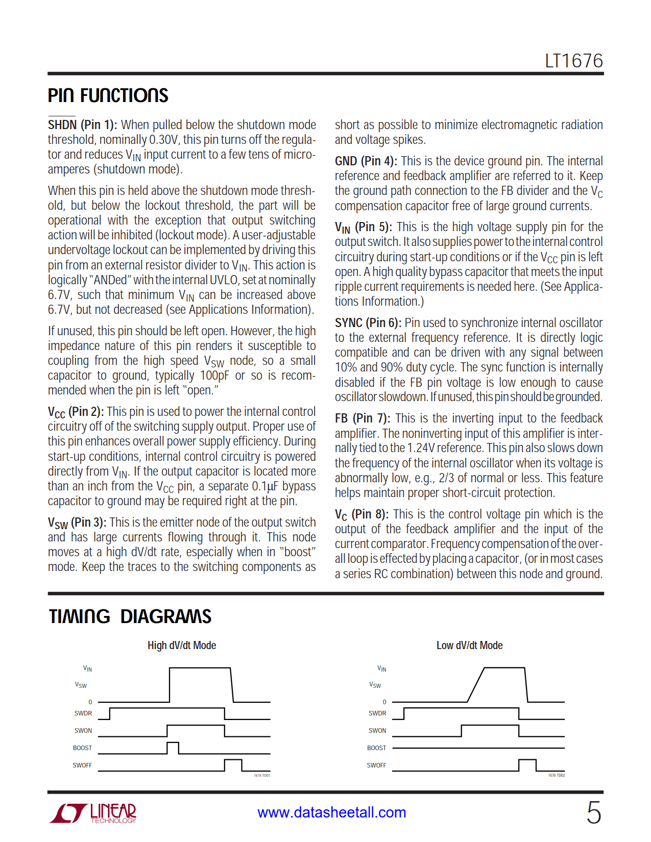 LT1676 Datasheet Page 5