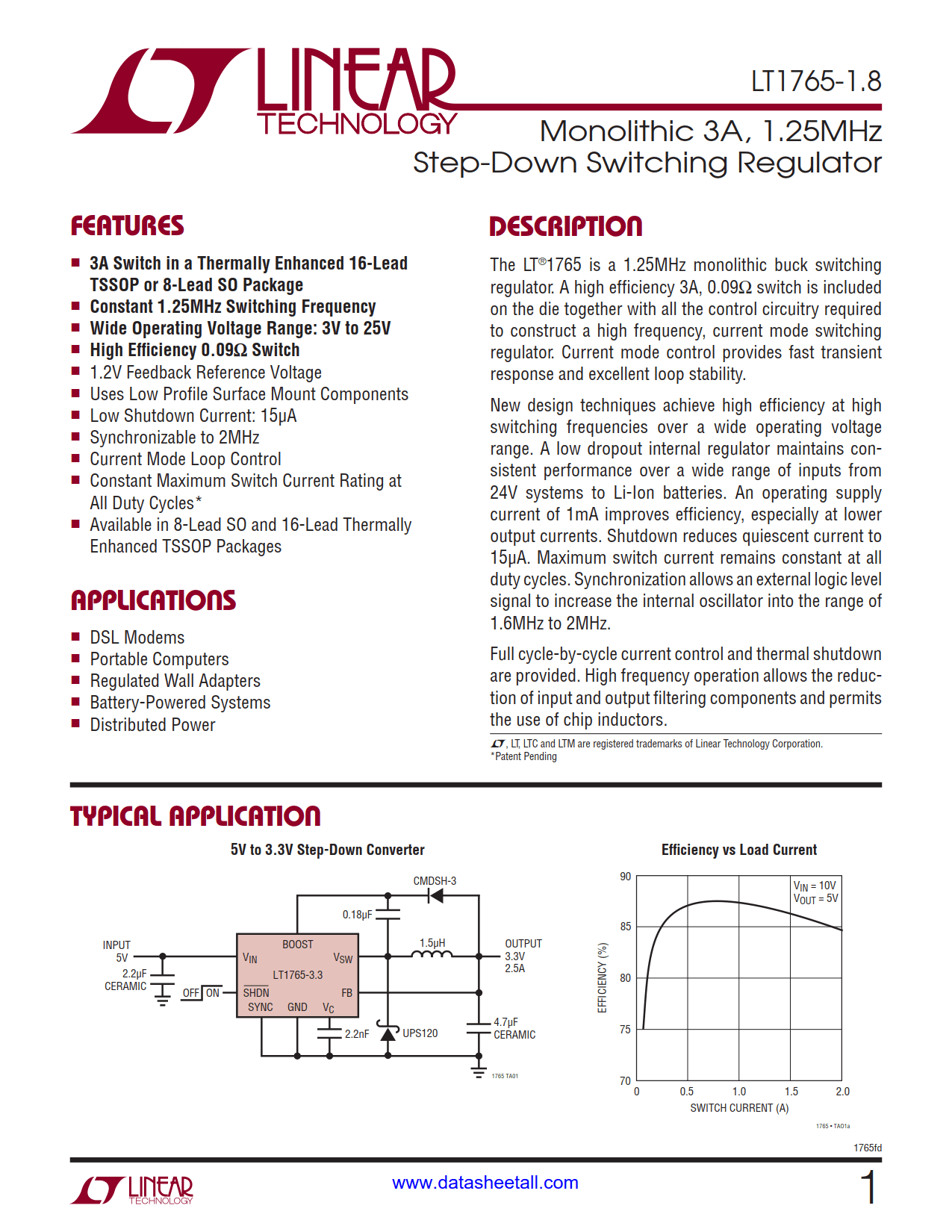 LT1765-1.8 Datasheet