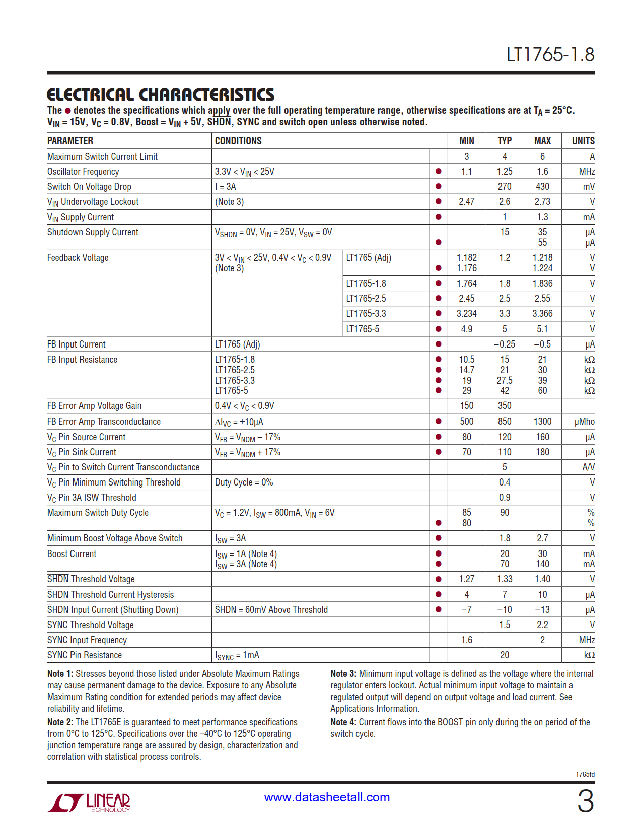 LT1765-1.8 Datasheet Page 3