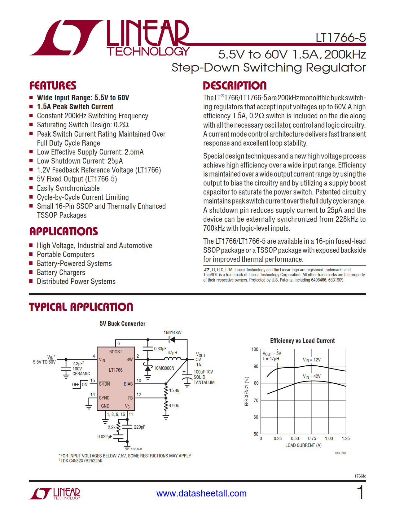 LT1766-5 Datasheet