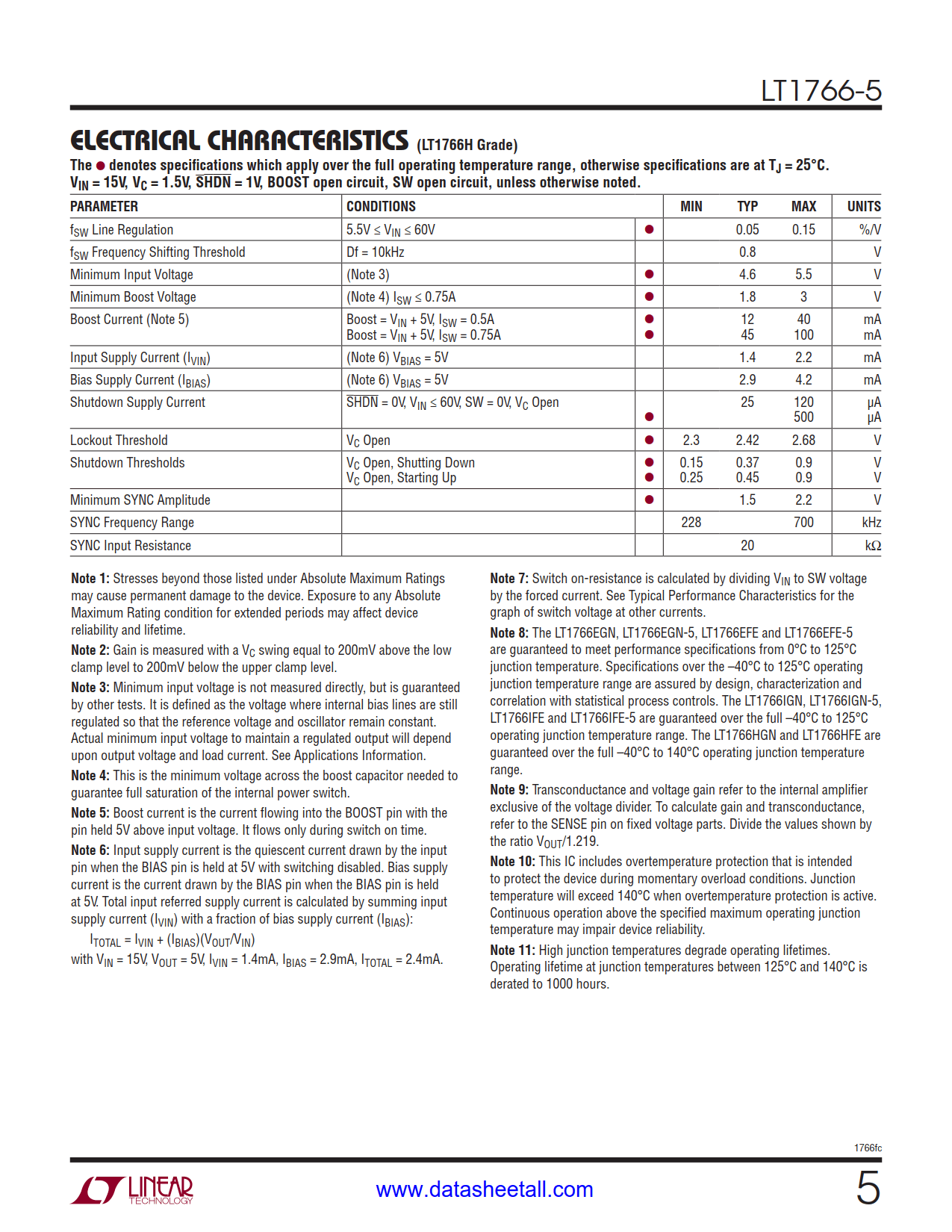 LT1766-5 Datasheet Page 5