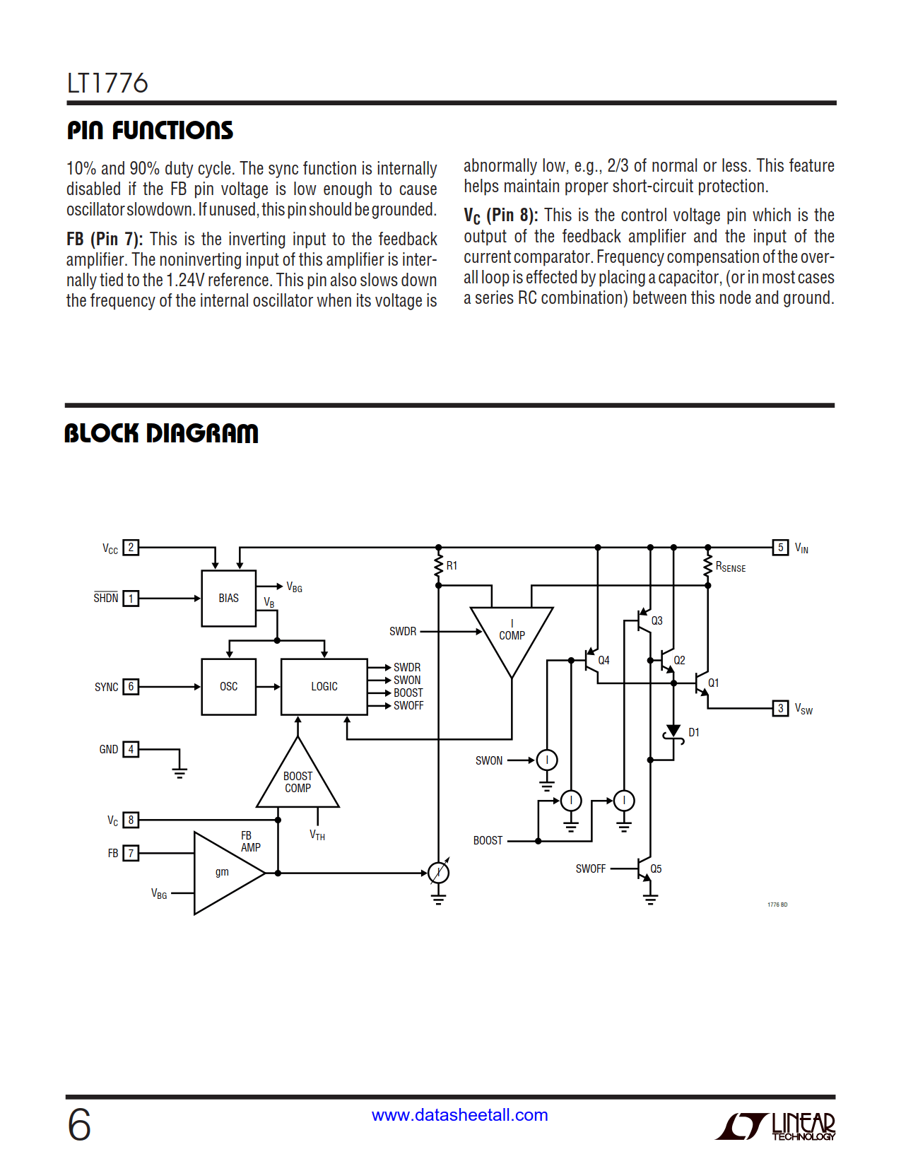 LT1776 Datasheet Page 6