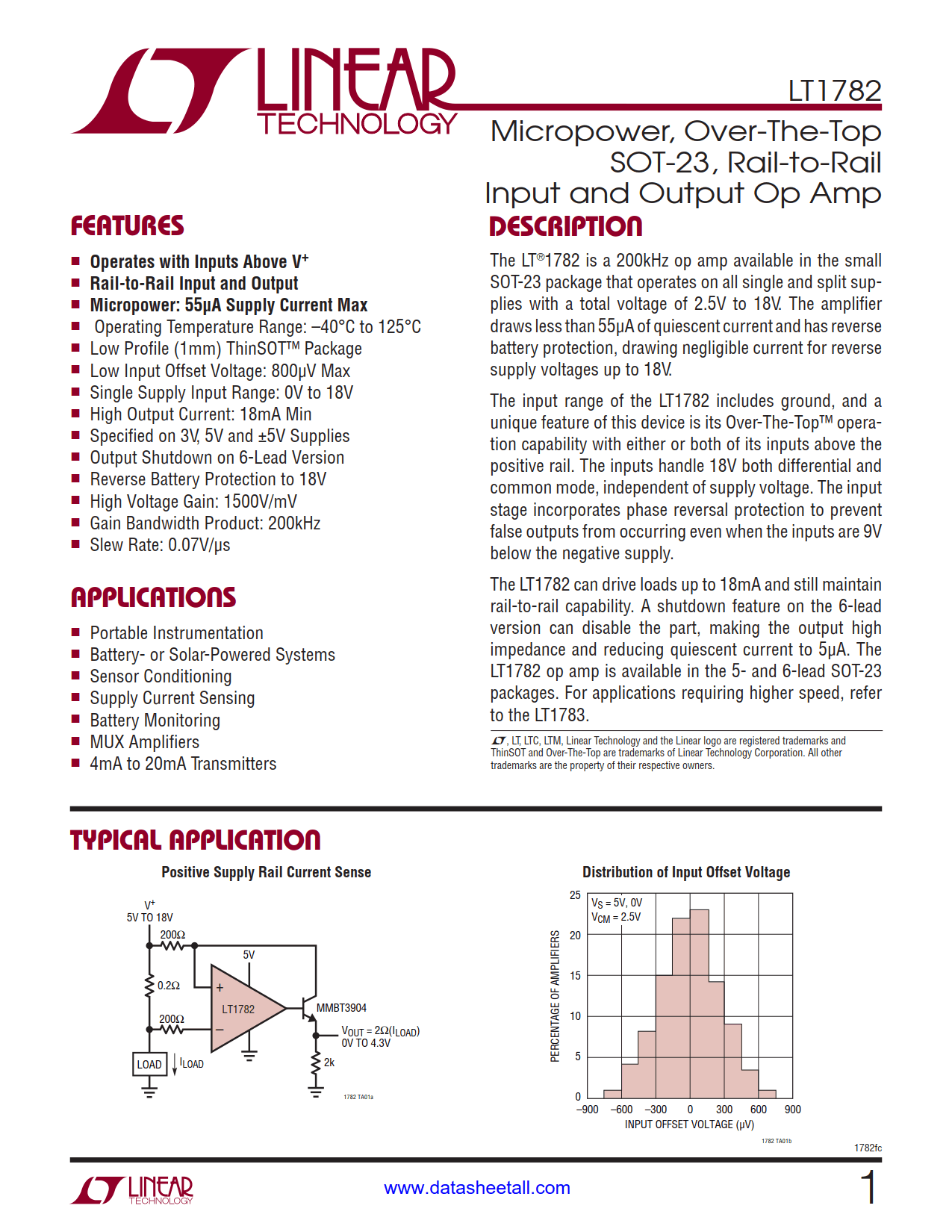 LT1782 Datasheet