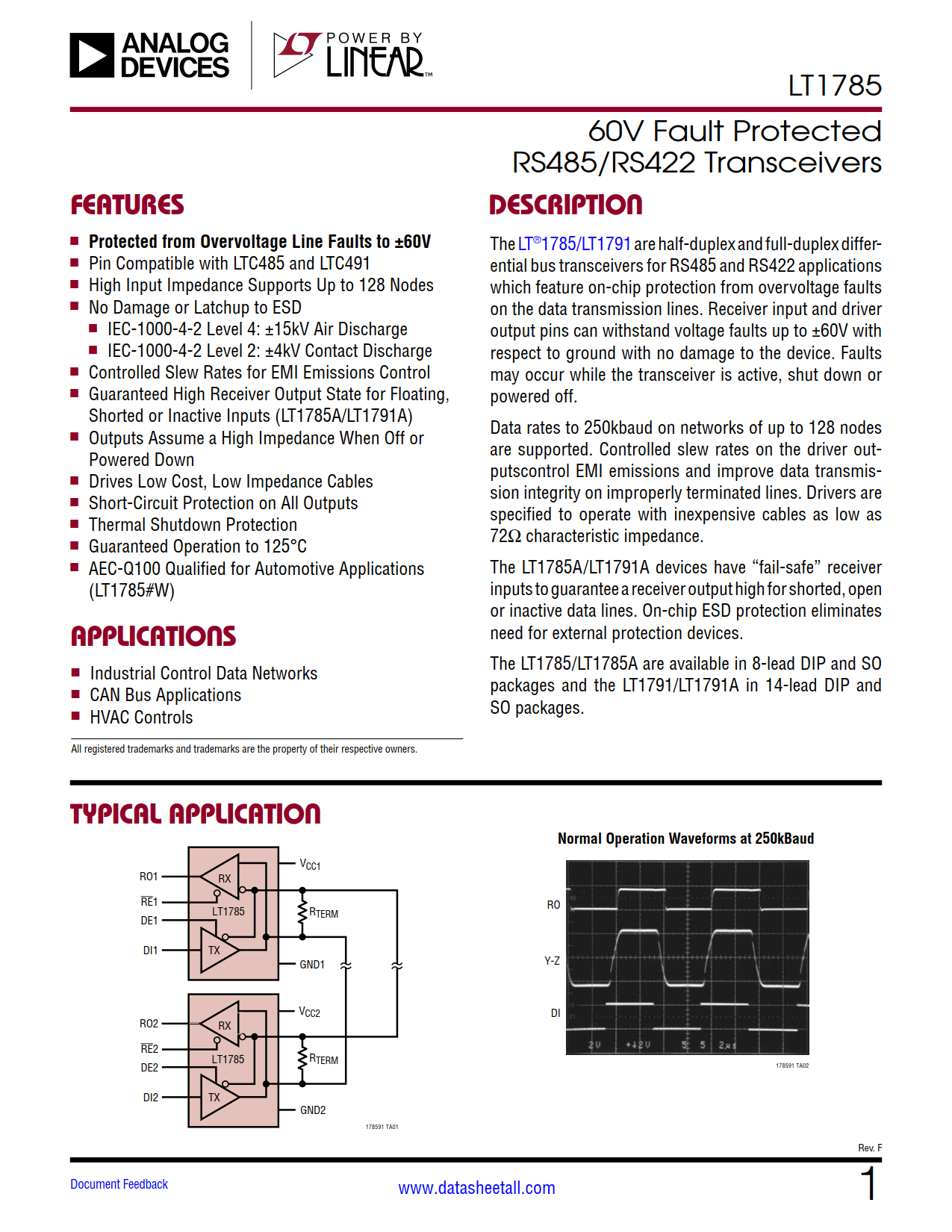 LT1785 Datasheet