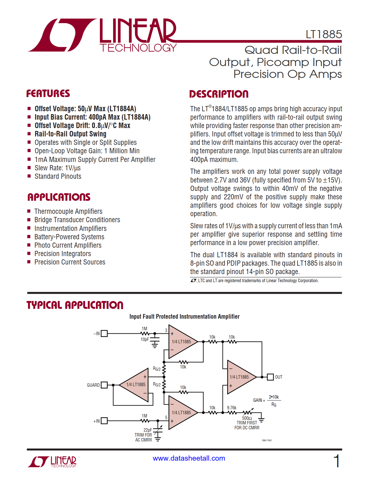 LT1885 Datasheet