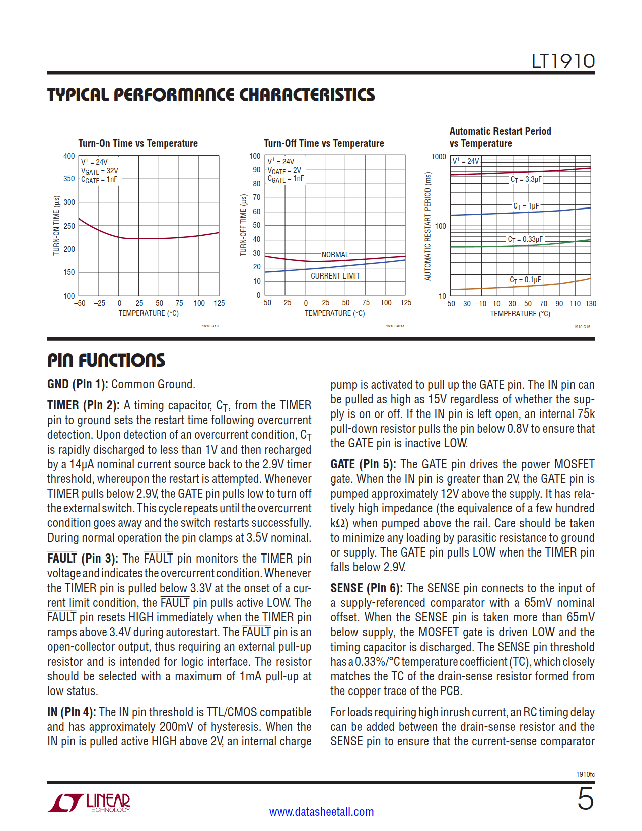 LT1910 Datasheet Page 5