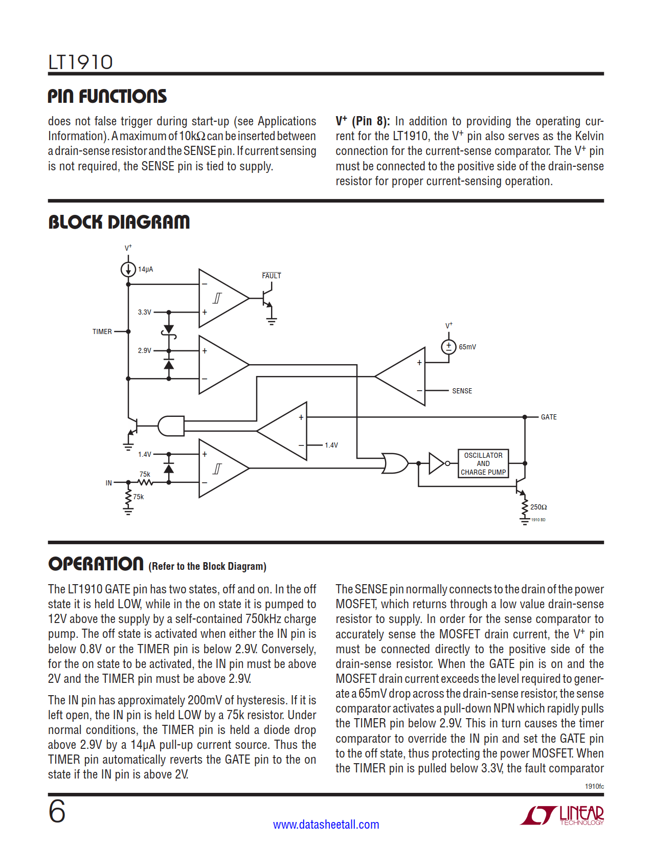 LT1910 Datasheet Page 6