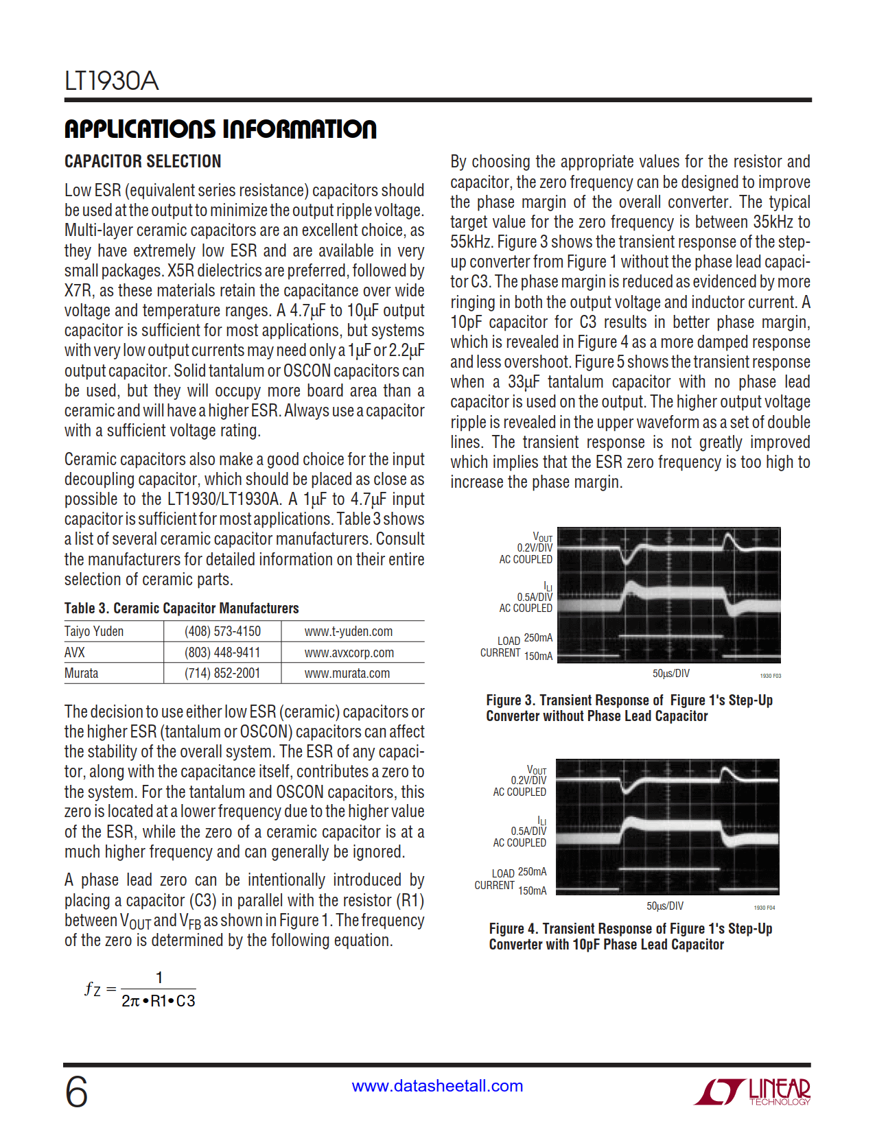 LT1930A Datasheet Page 6