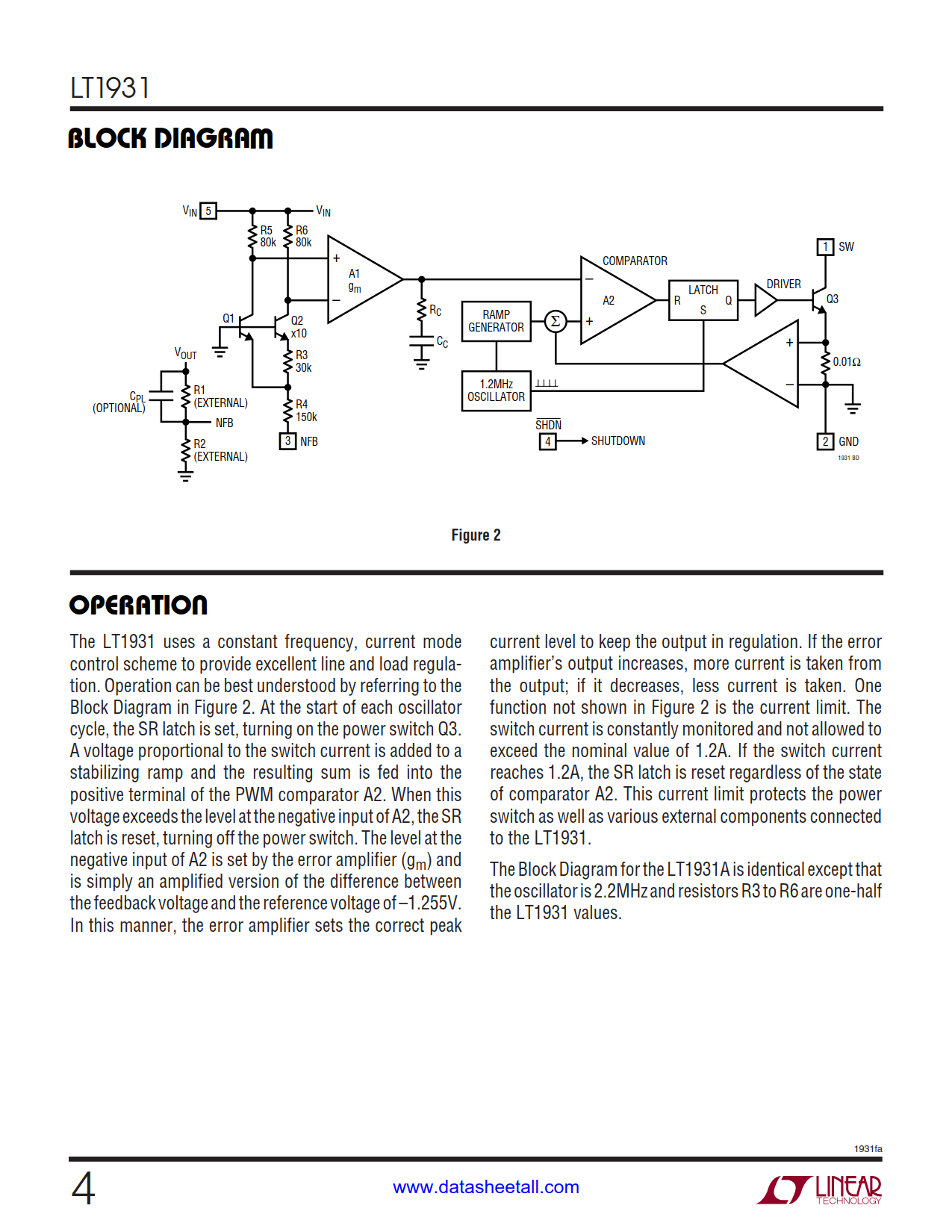 LT1931 Datasheet Page 4