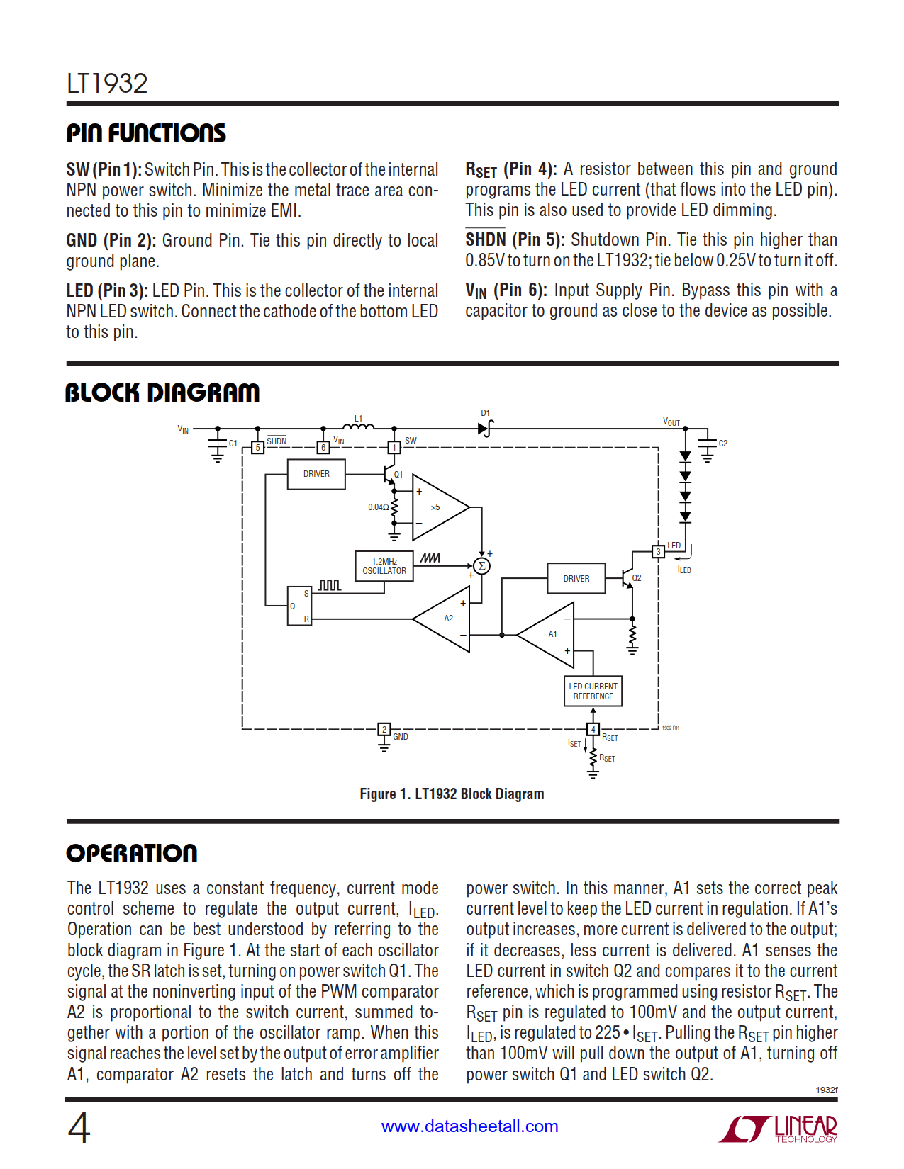 LT1932 Datasheet Page 4