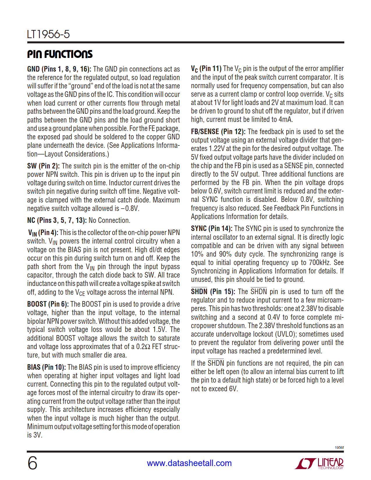 LT1956-5 Datasheet Page 6