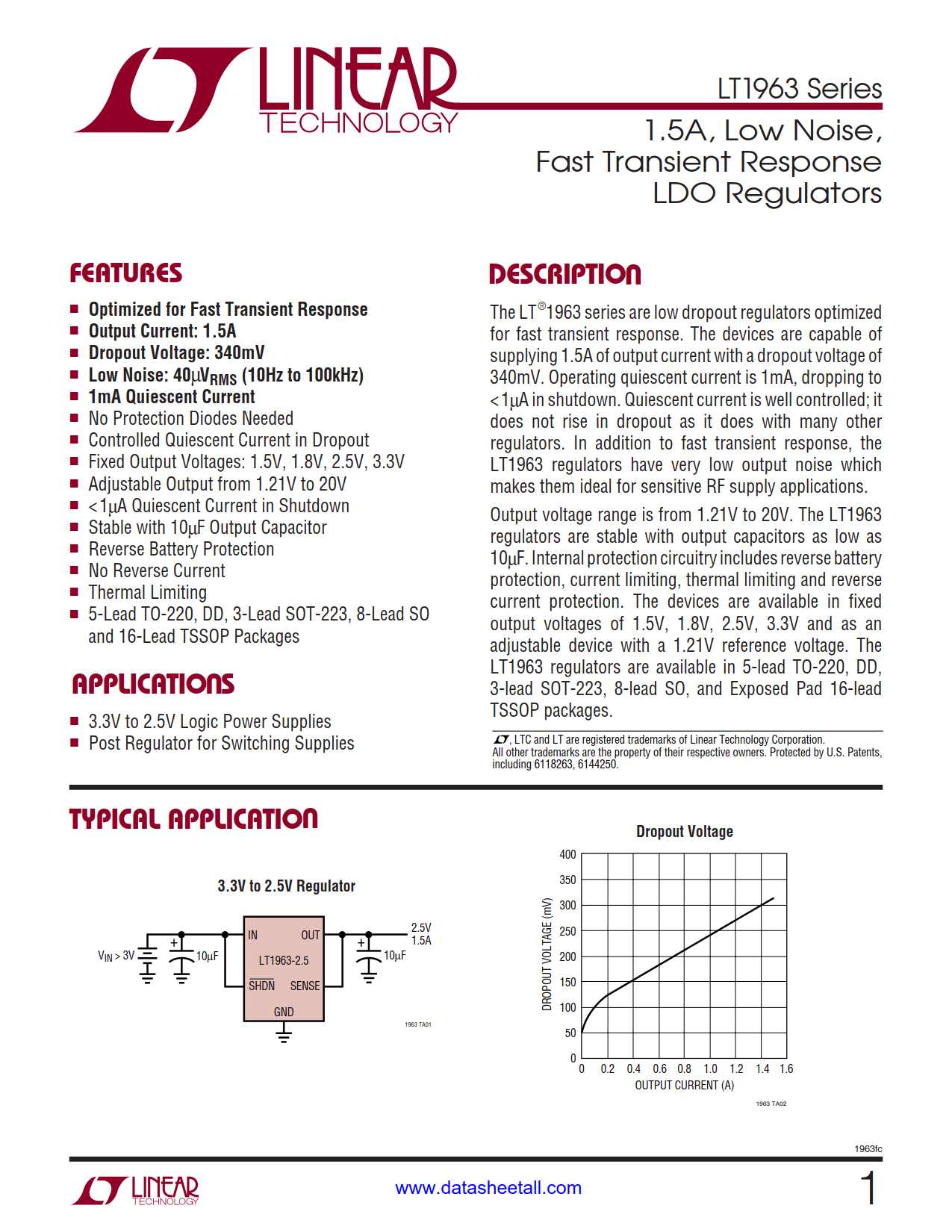 LT1963 Datasheet