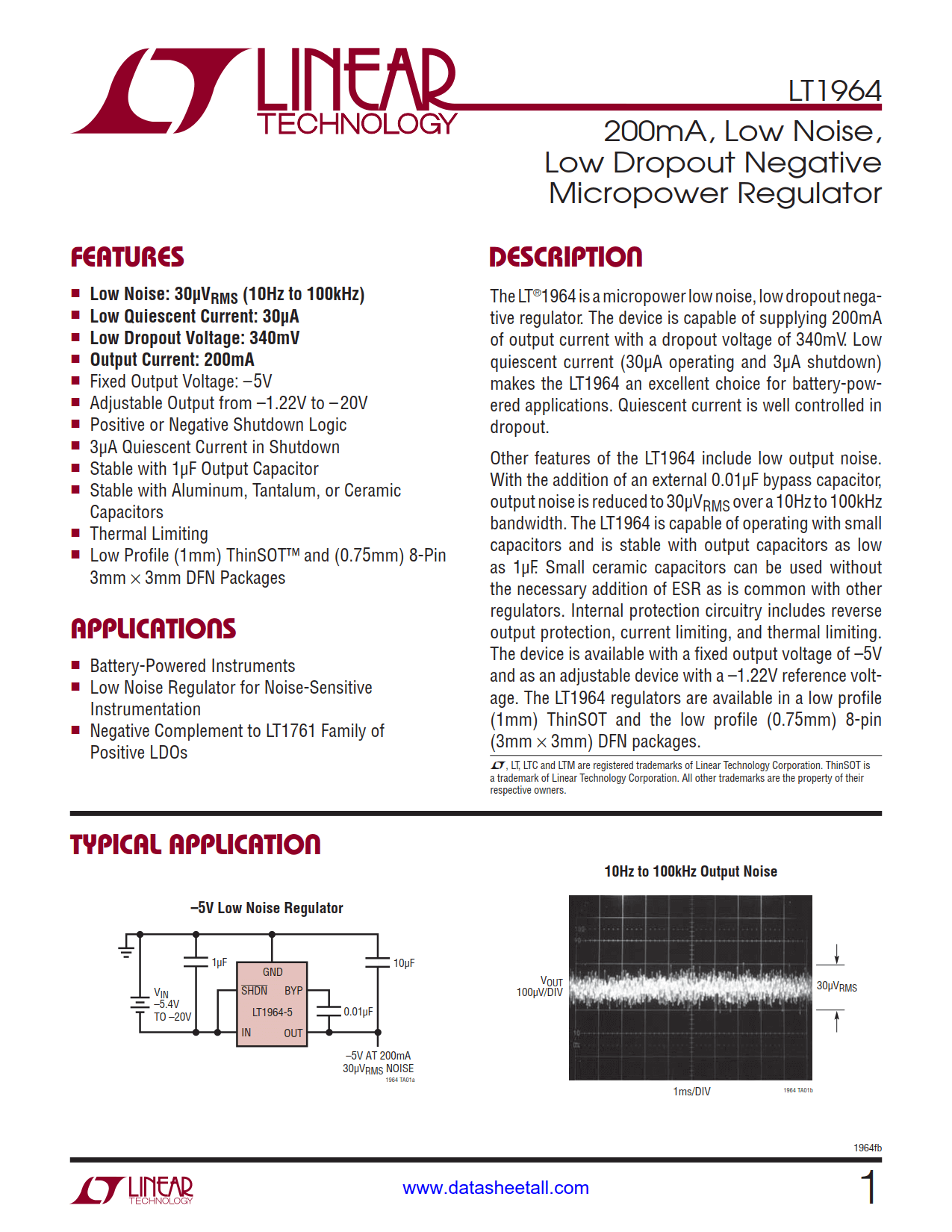 LT1964 Datasheet