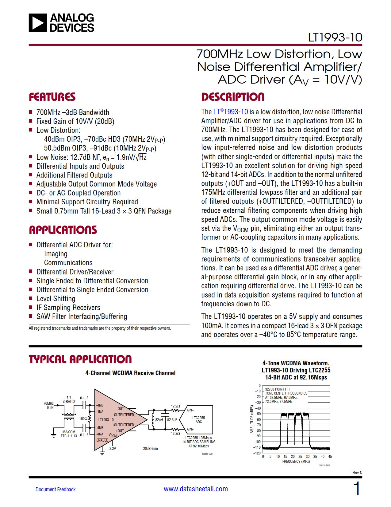 LT1993-10 Datasheet