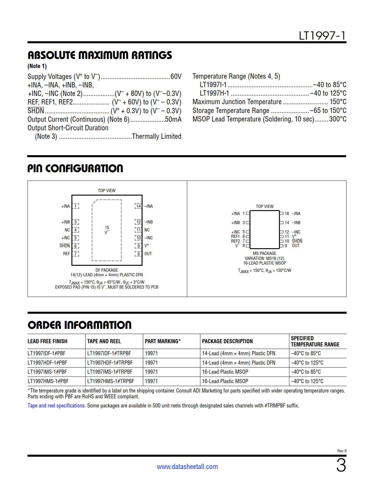 LT1997-1 Datasheet Page 3