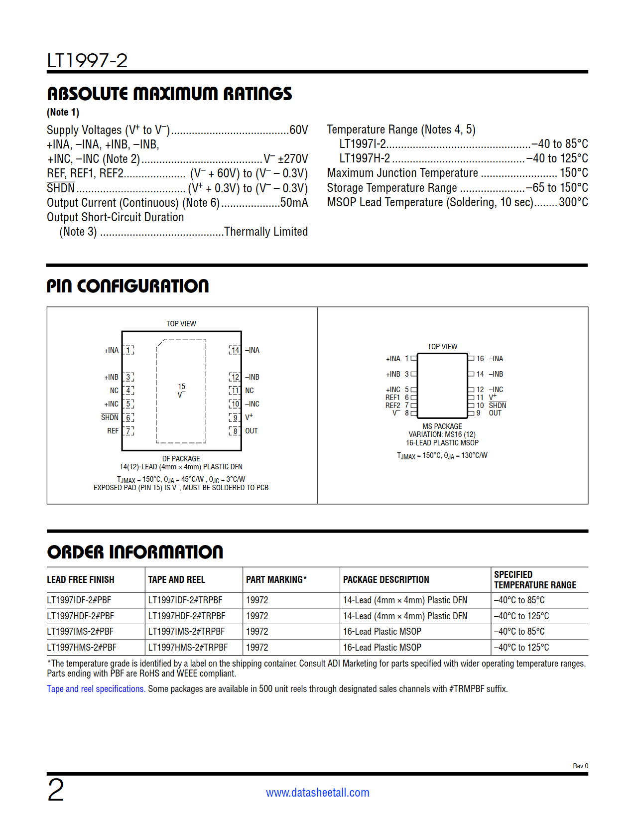 LT1997-2 Datasheet Page 2