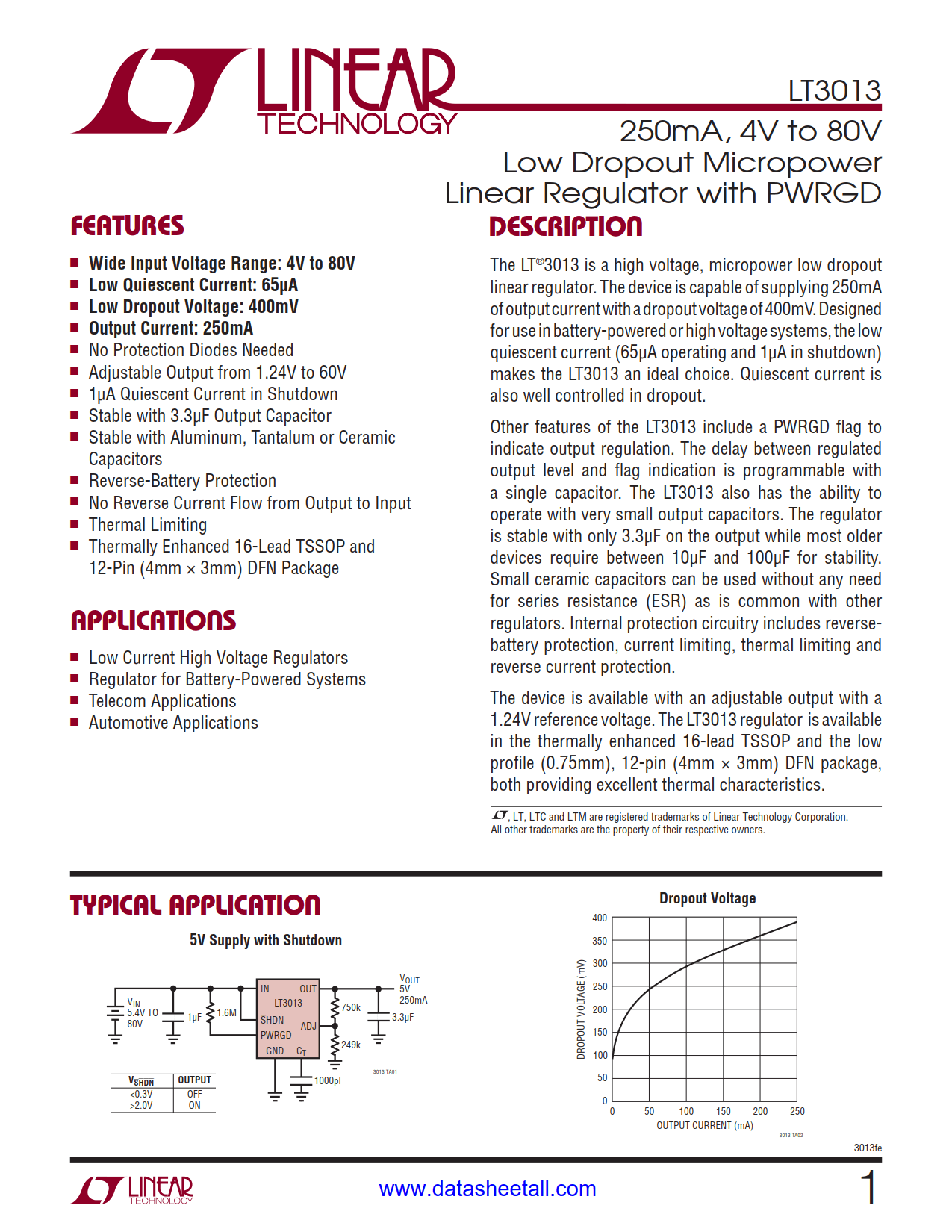 LT3013 Datasheet