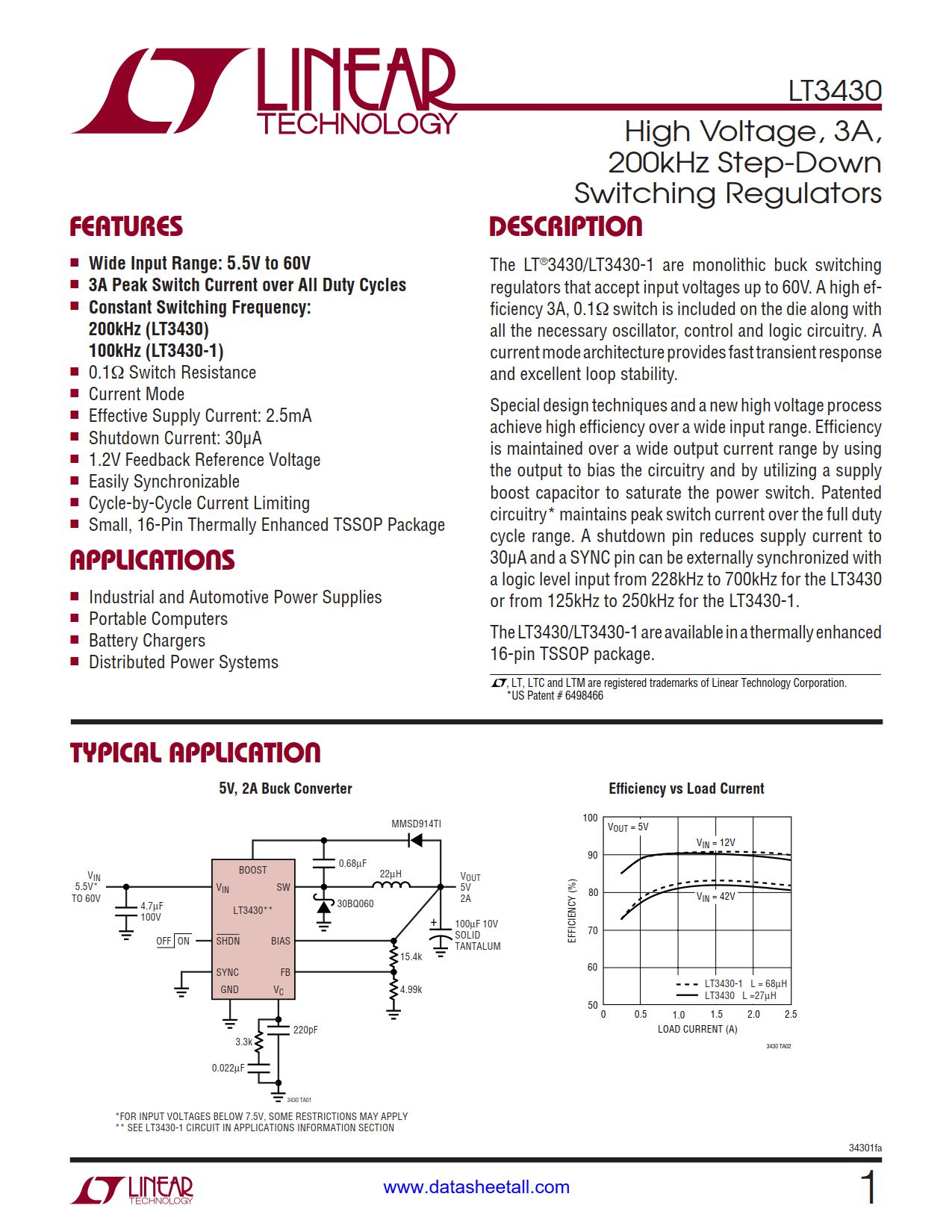 LT3430 Datasheet