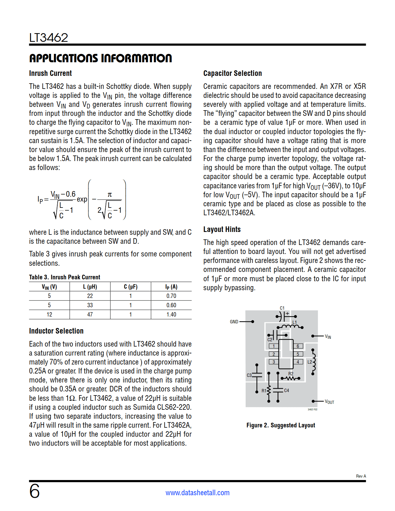 LT3462 Datasheet Page 6