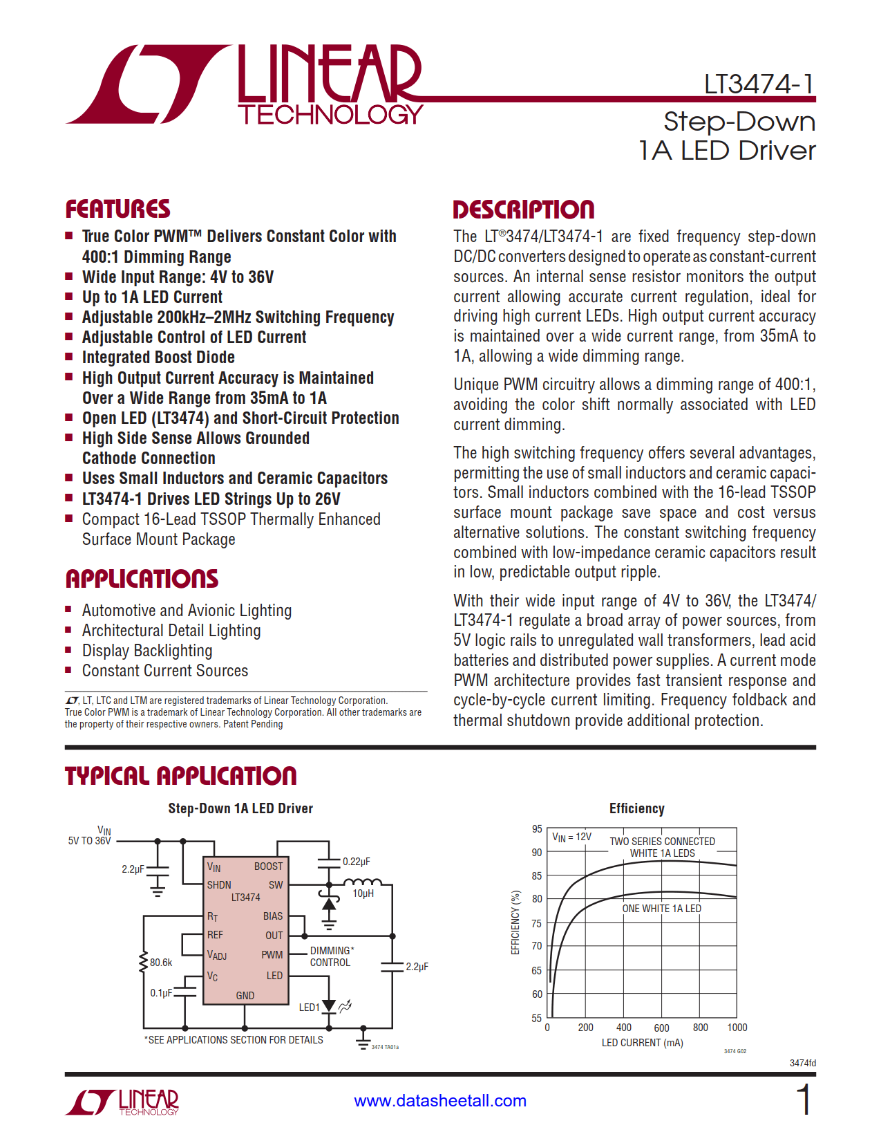 LT3474-1 Datasheet