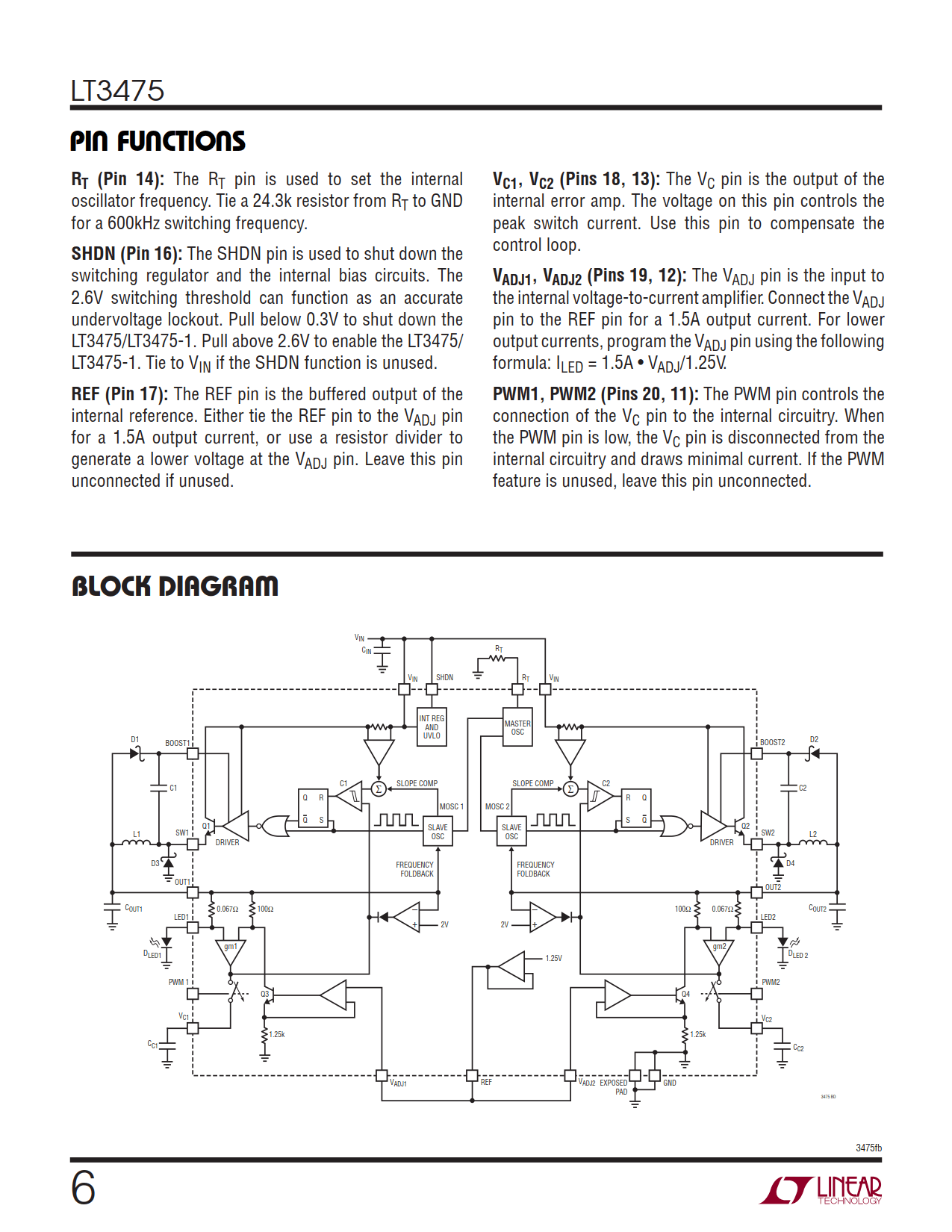 LT3475 Datasheet Page 6