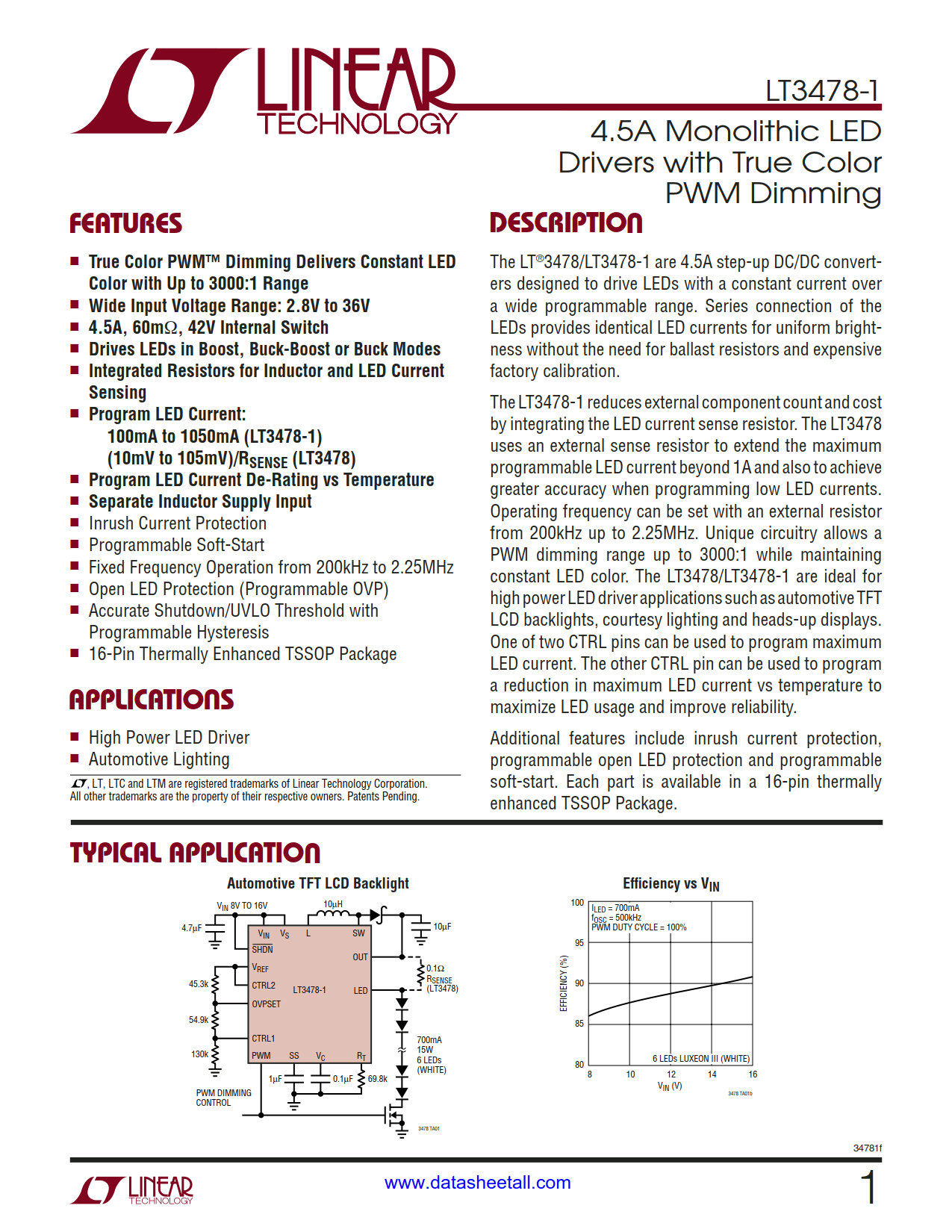 LT3478-1 Datasheet