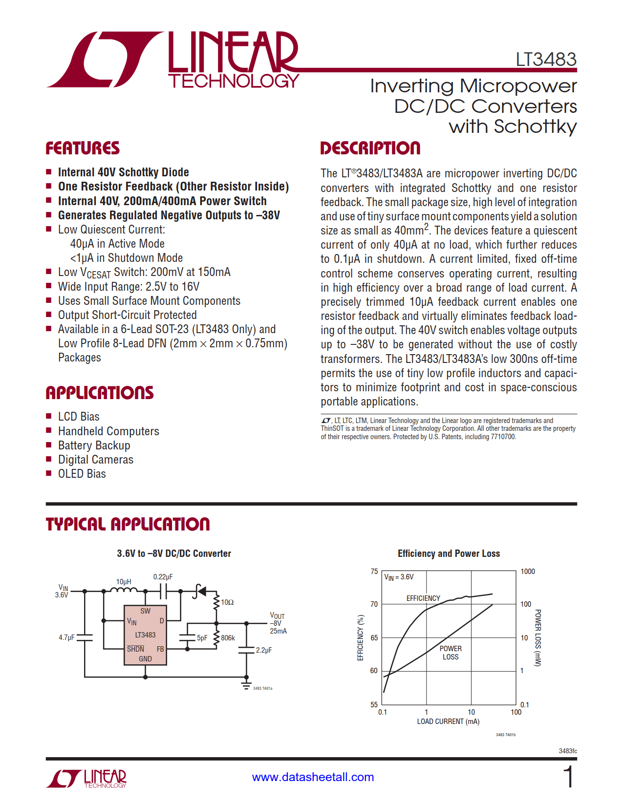 LT3483 Datasheet