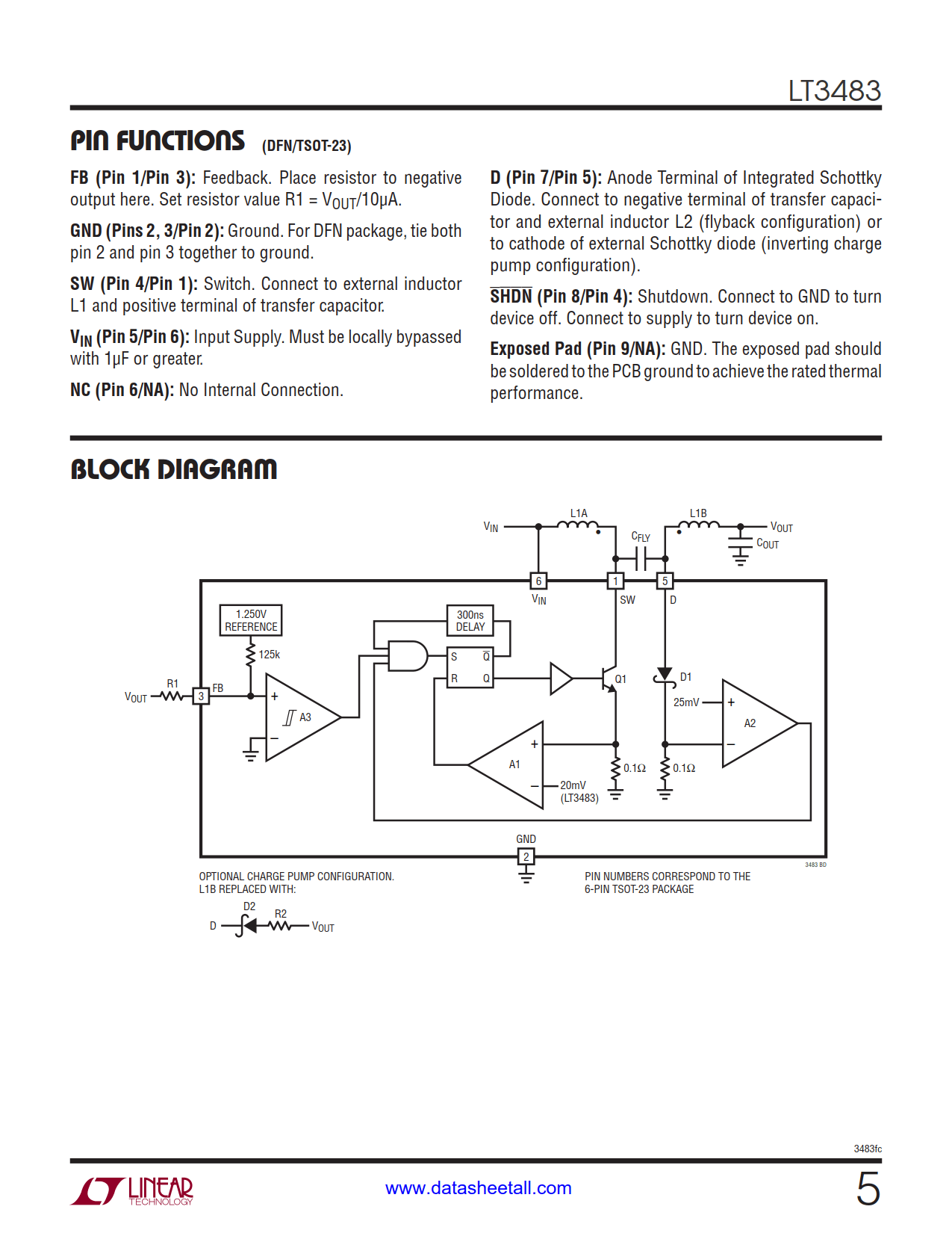 LT3483 Datasheet Page 5