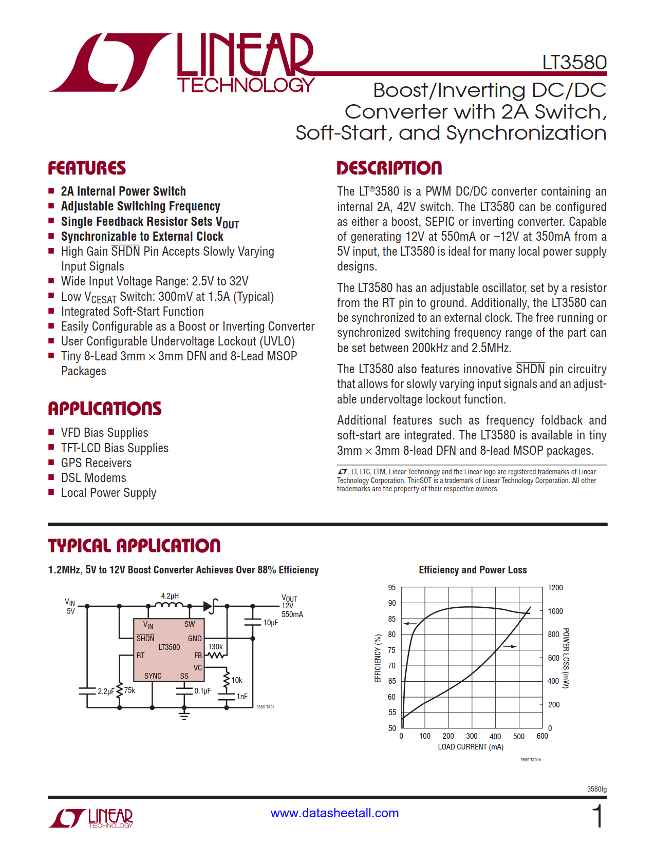 LT3580 Datasheet