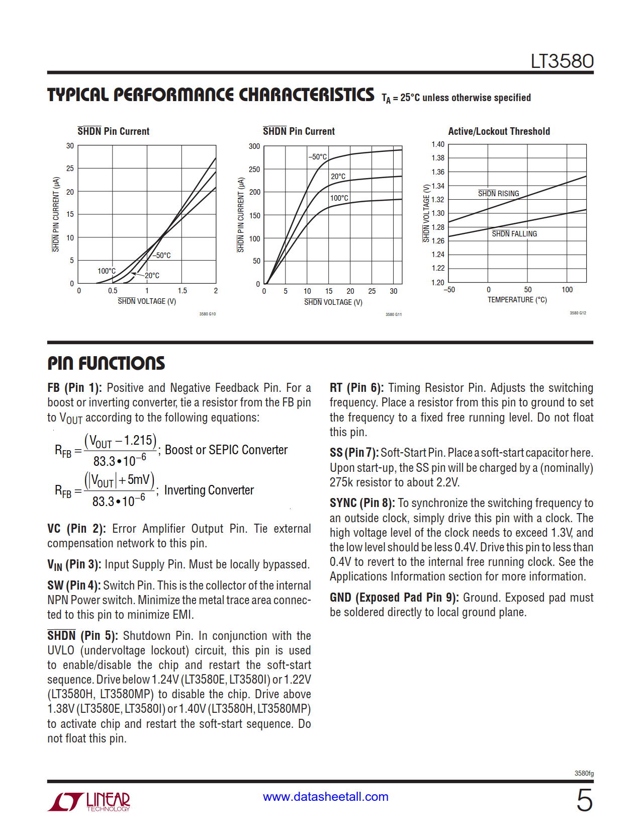 LT3580 Datasheet Page 5