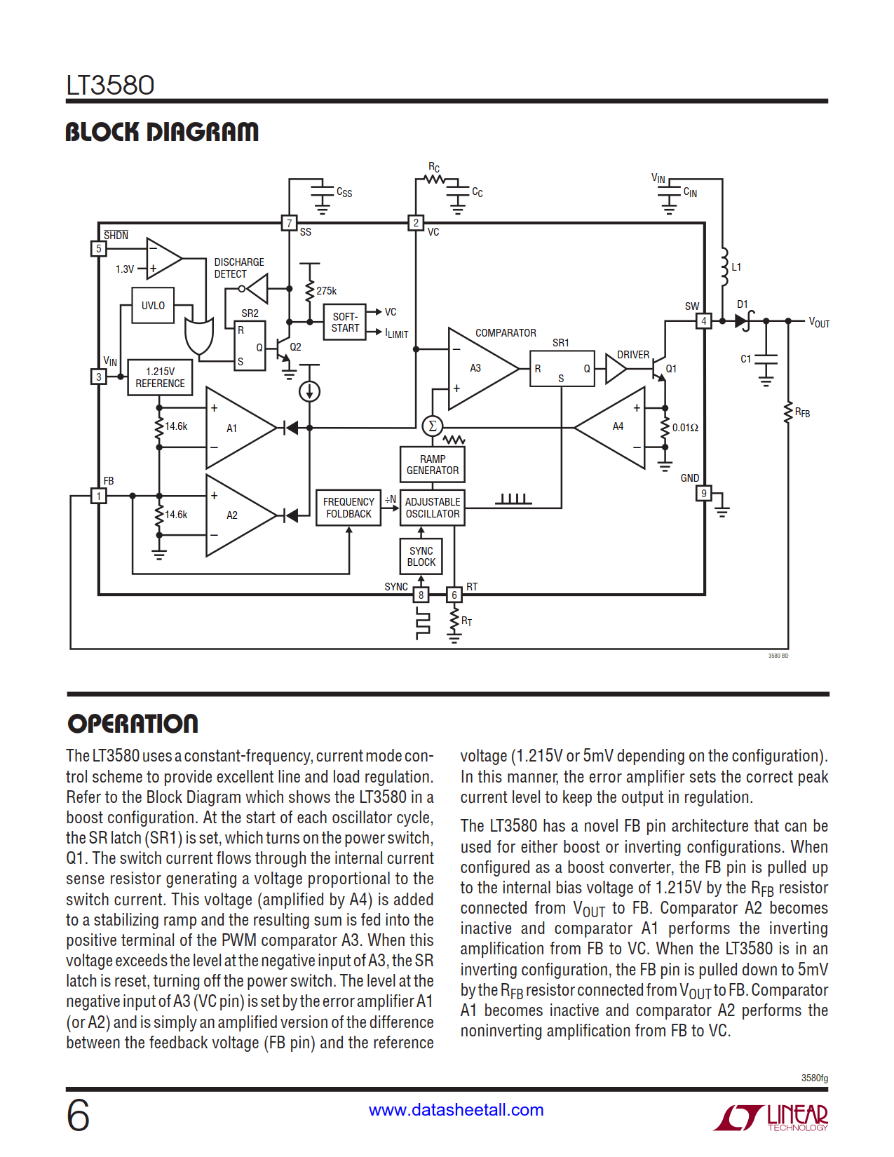 LT3580 Datasheet Page 6