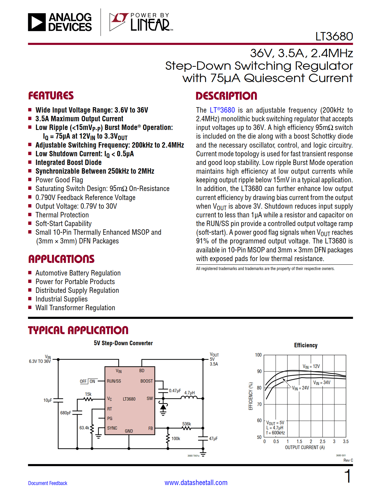 LT3680 Datasheet