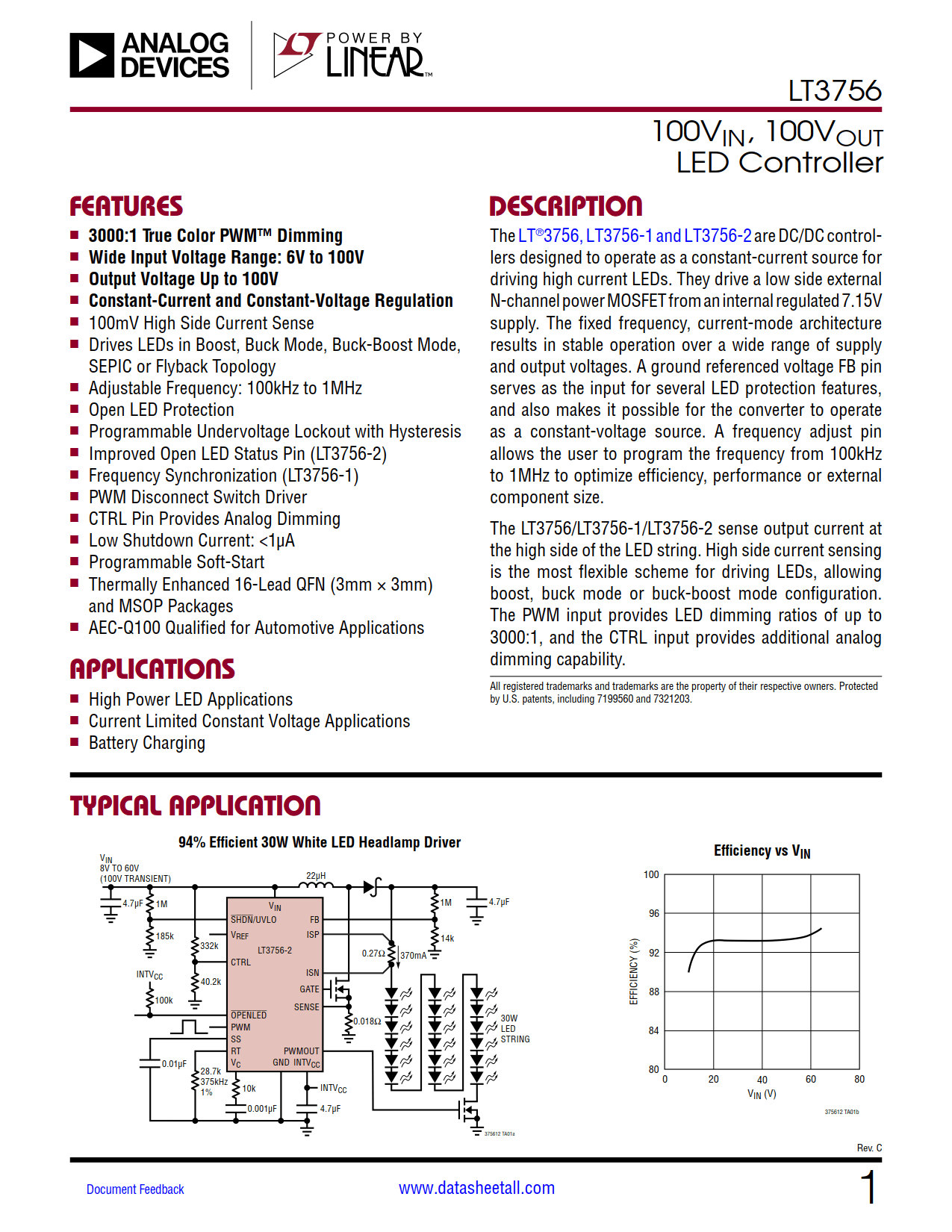 LT3756 Datasheet