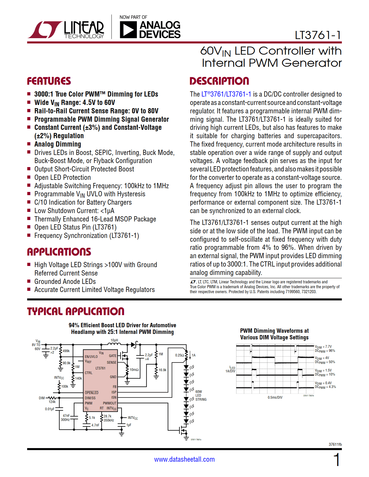 LT3761-1 Datasheet