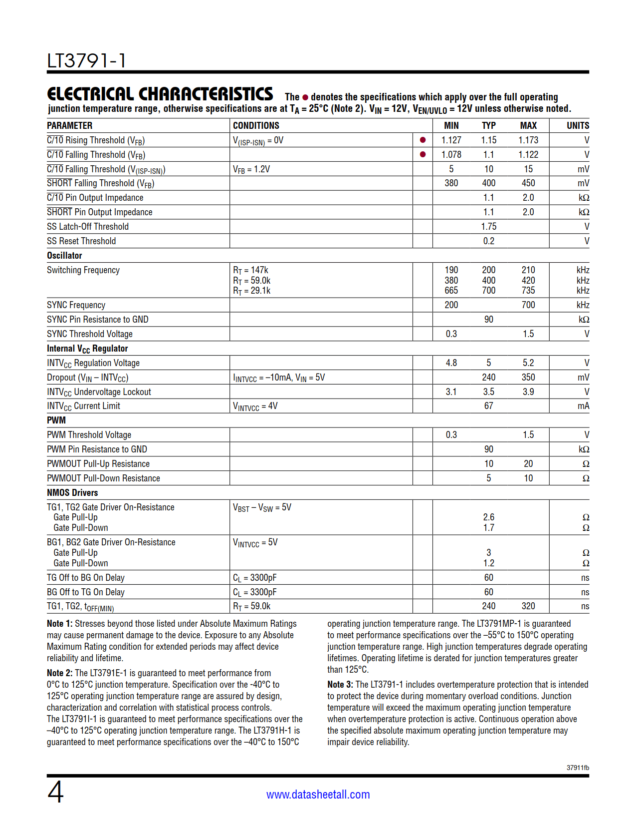 LT3791-1 Datasheet Page 4