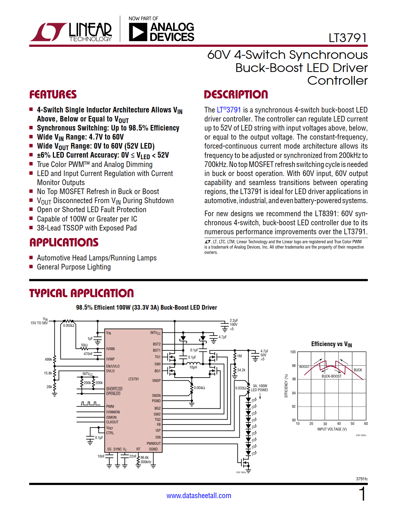 LT3791 Datasheet